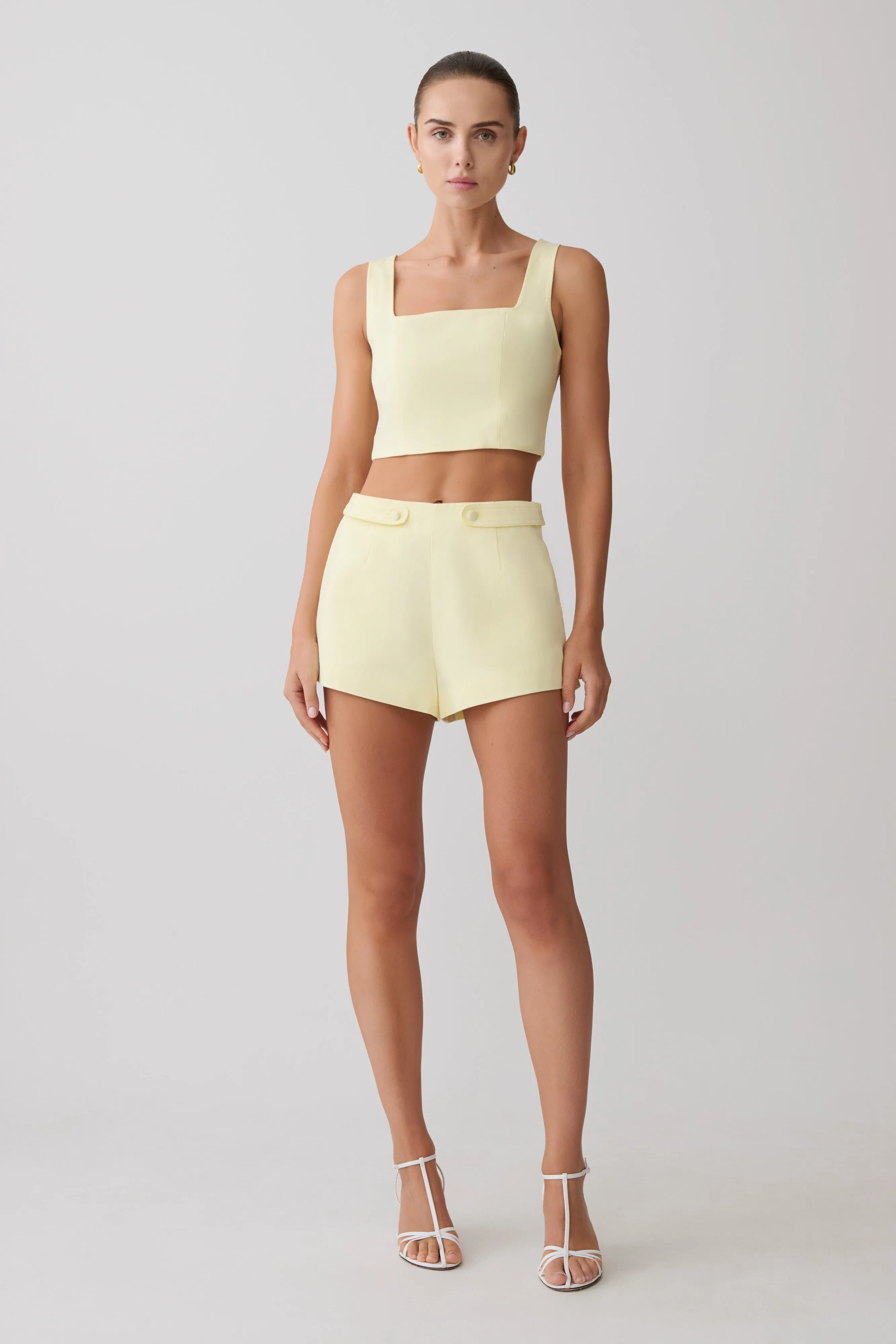 Josephine Crop Top With Open Back - Lemon sold by Meshki product image thumbnail 4