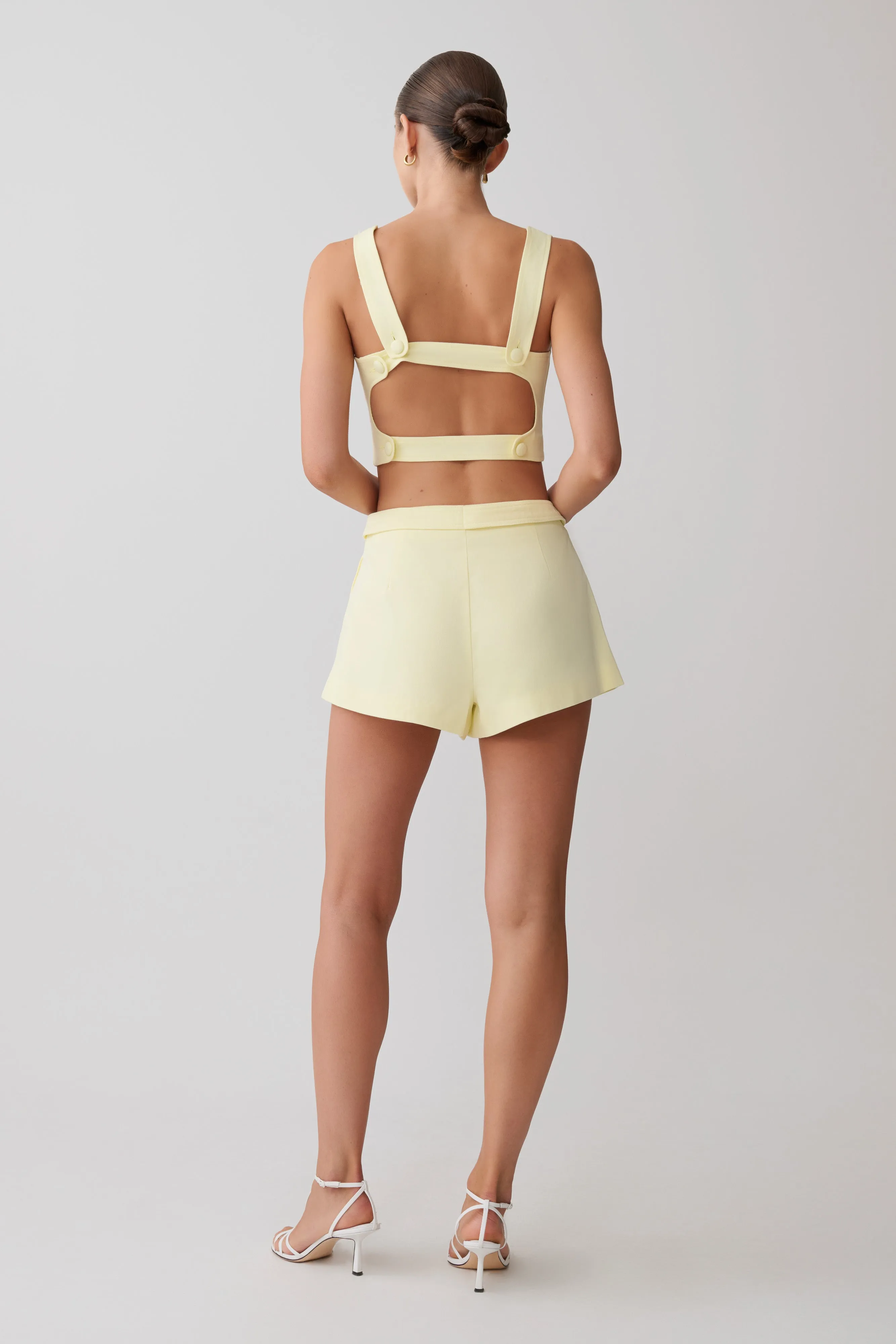 Josephine Crop Top With Open Back - Lemon sold by Meshki product image thumbnail 5