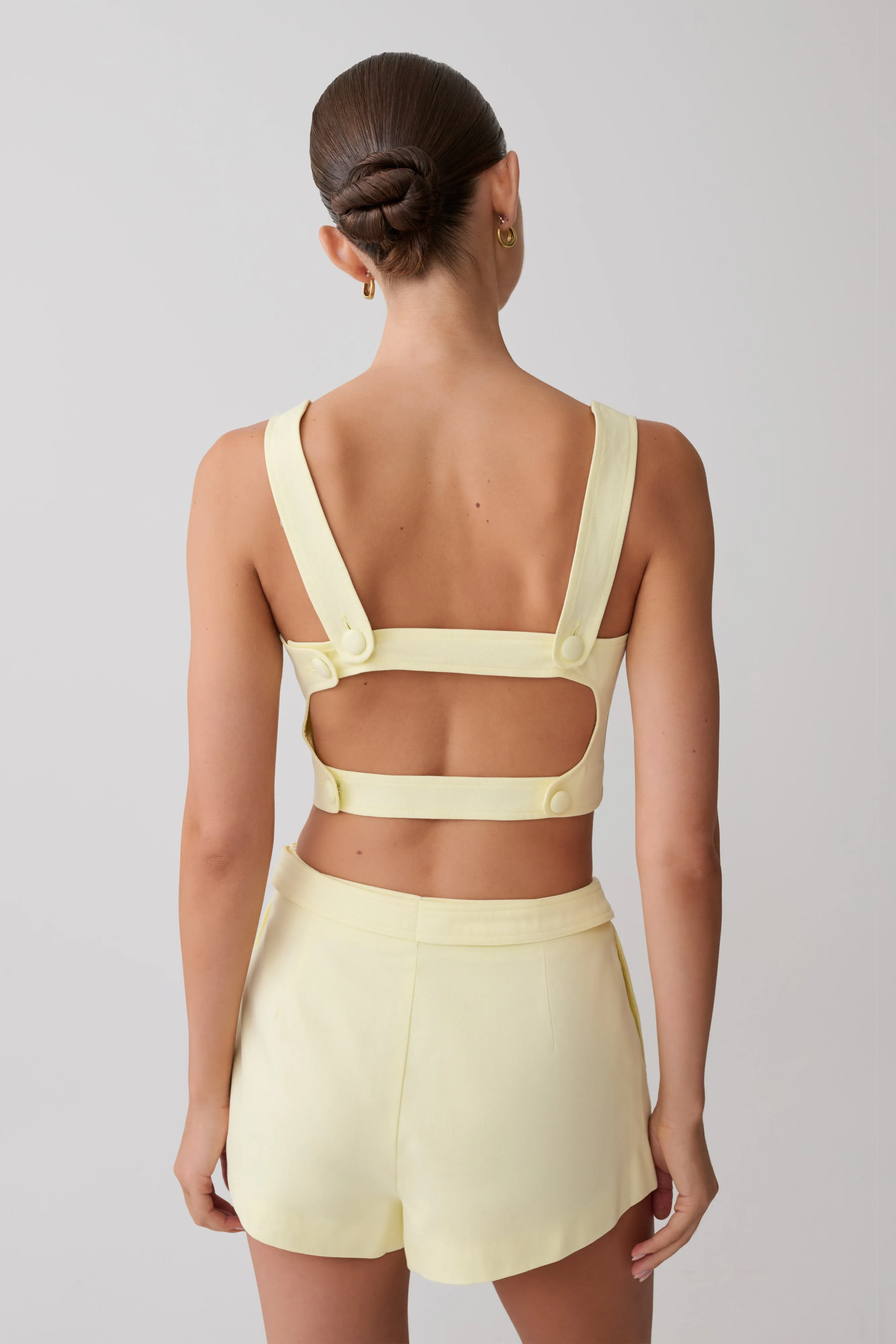 Josephine Crop Top With Open Back - Lemon sold by Meshki product image thumbnail 2