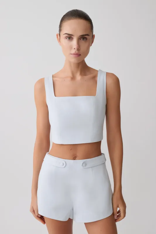 Josephine Crop Top With Open Back - Ice Blue made by Meshki