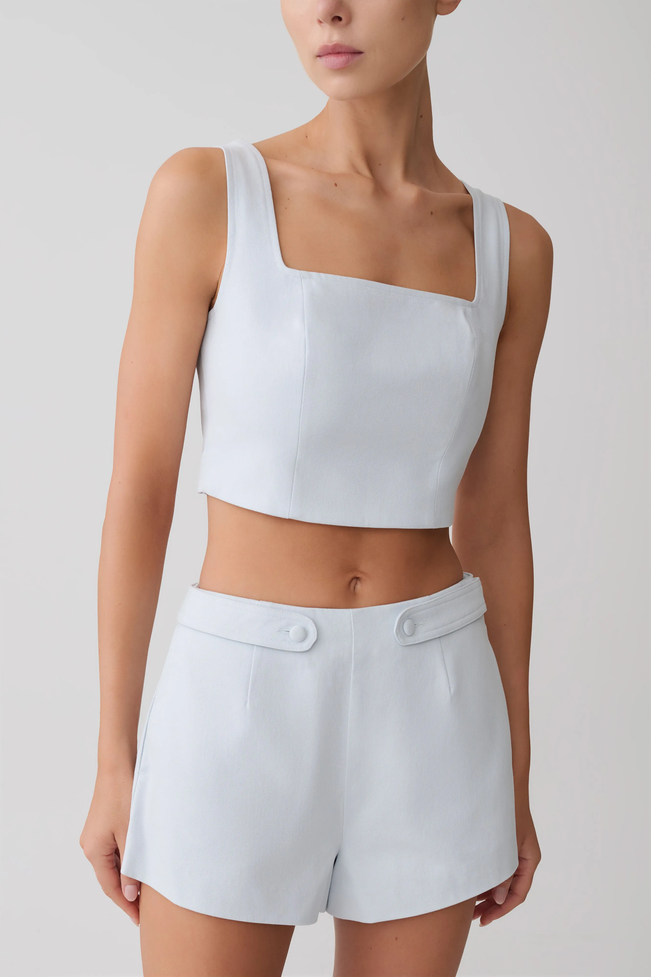 Josephine Crop Top With Open Back - Ice Blue sold by Meshki product image thumbnail 3