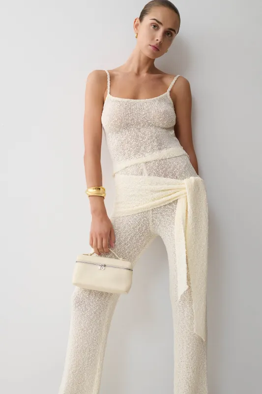 Mattais Boucle Knit Pants - Ivory sold by Meshki