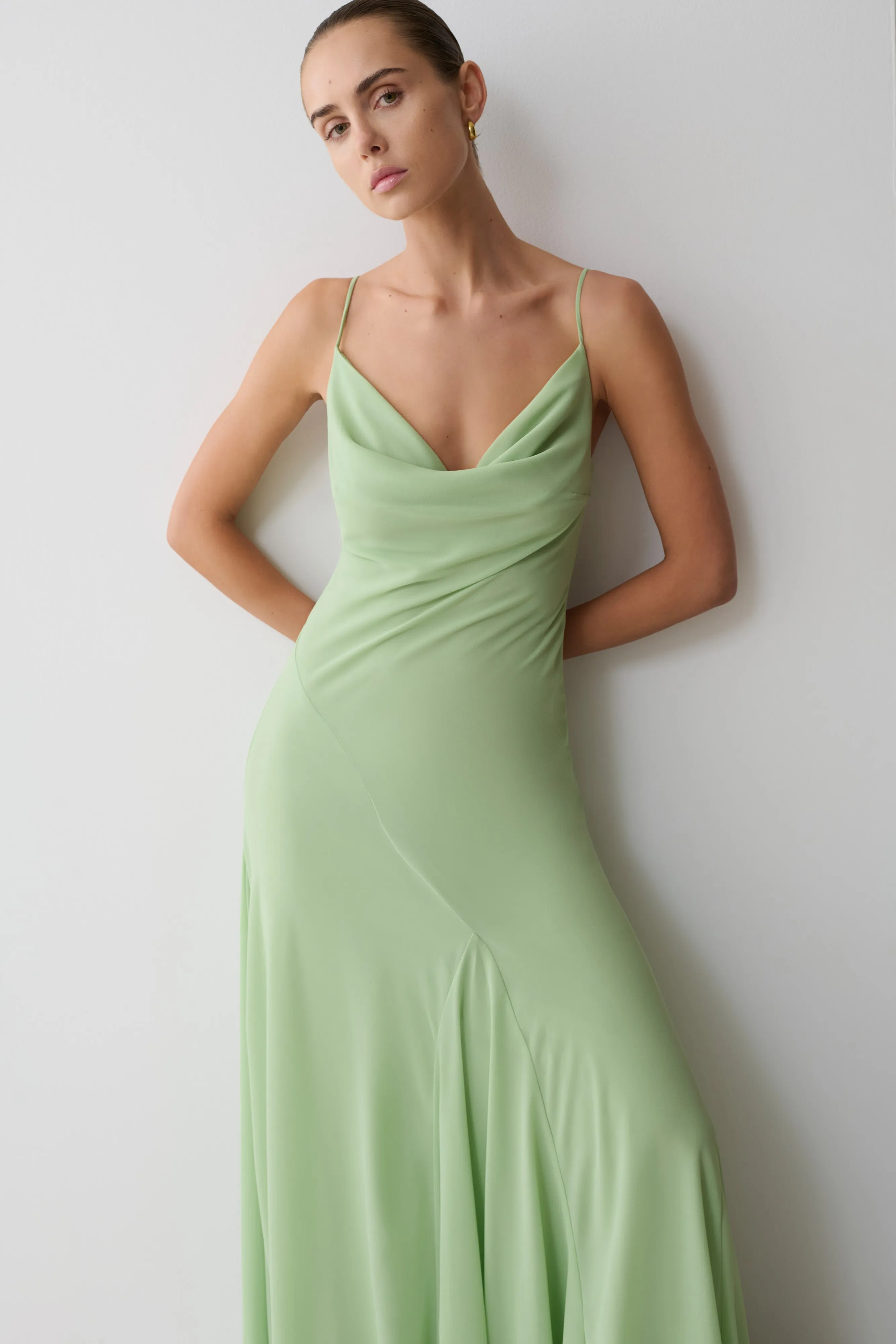 Aurelia Chiffon Maxi Dress - Sage sold by Meshki product image thumbnail 5