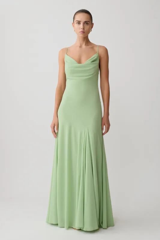 Aurelia Chiffon Maxi Dress - Sage sold by Meshki