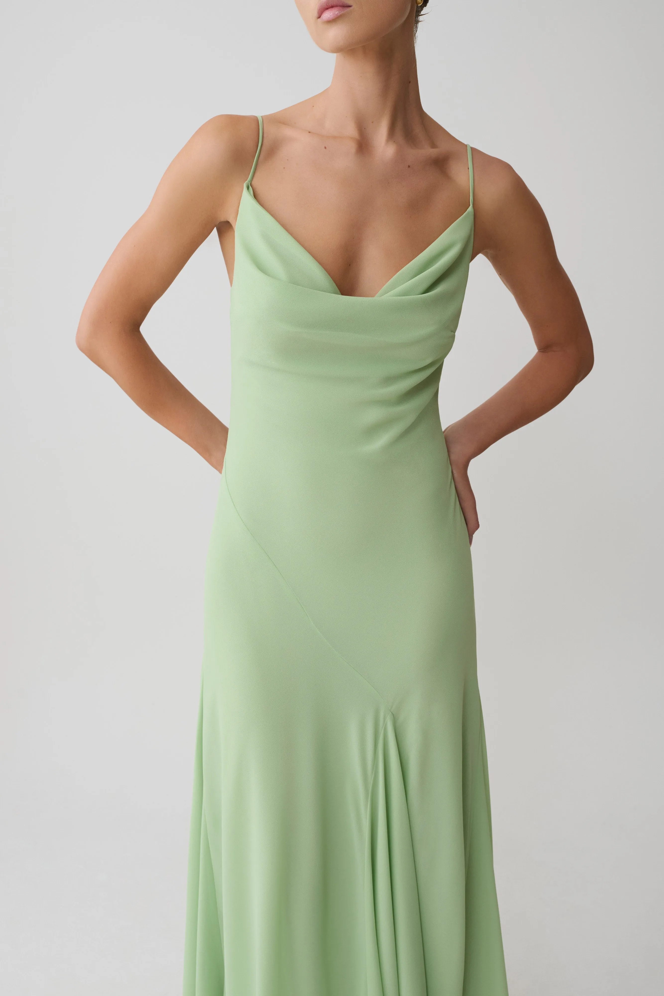 Aurelia Chiffon Maxi Dress - Sage sold by Meshki product image thumbnail 3