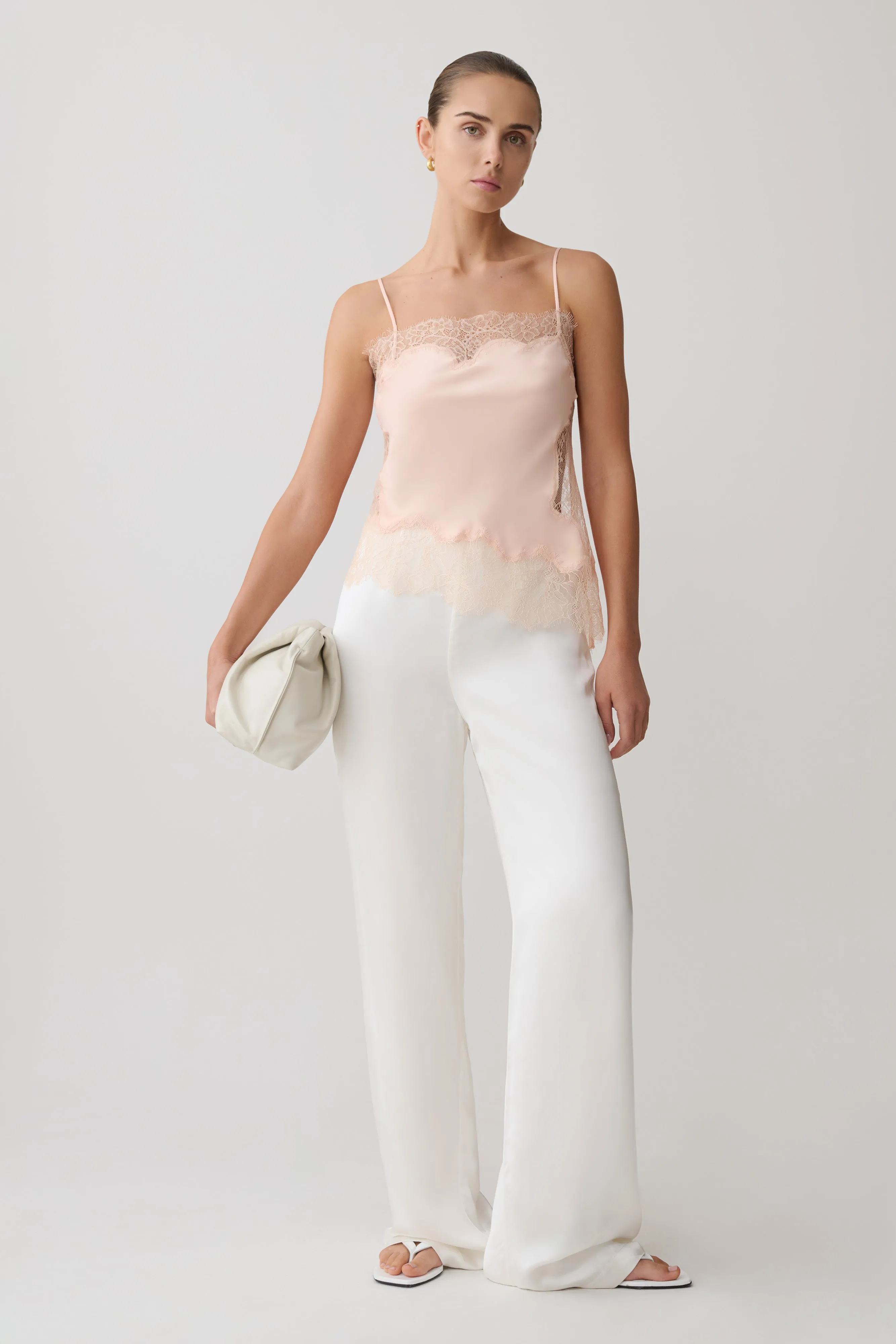 Miriam Satin & Lace Camisole - Peach sold by Meshki product image thumbnail 5
