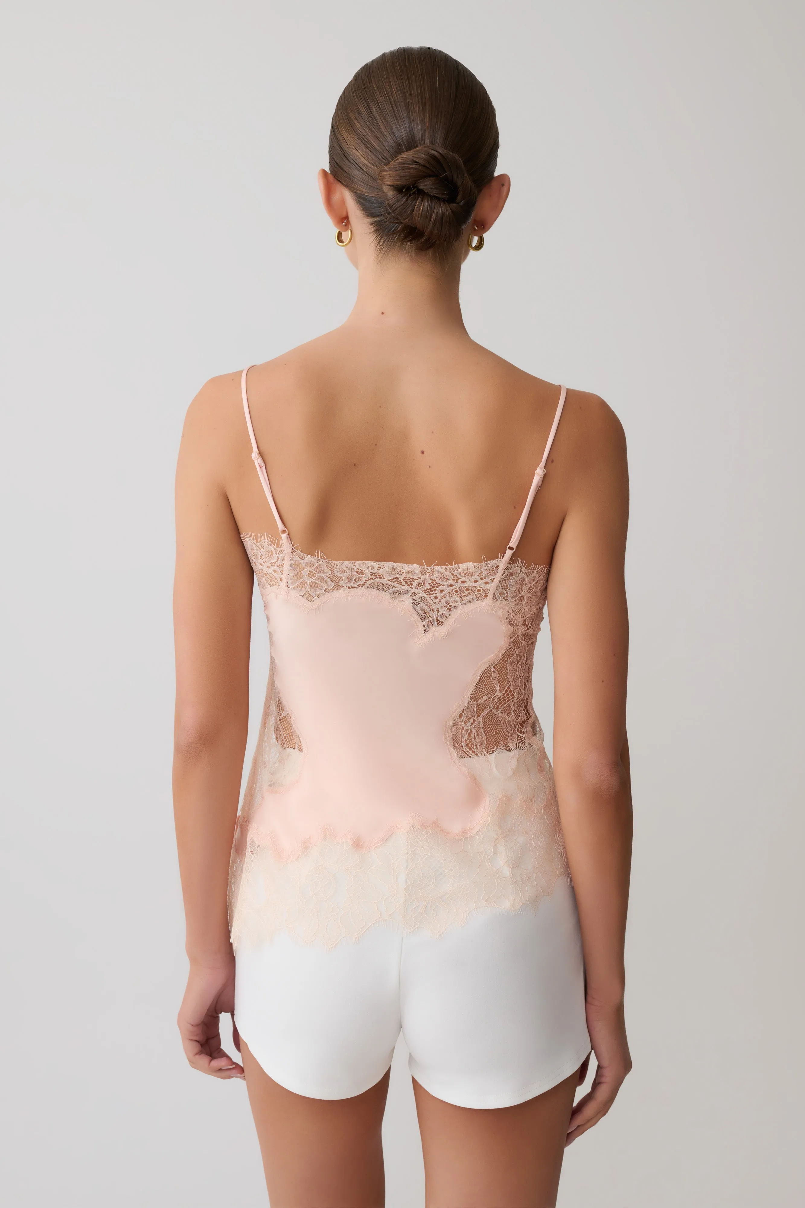 Miriam Satin & Lace Camisole - Peach sold by Meshki product image thumbnail 2