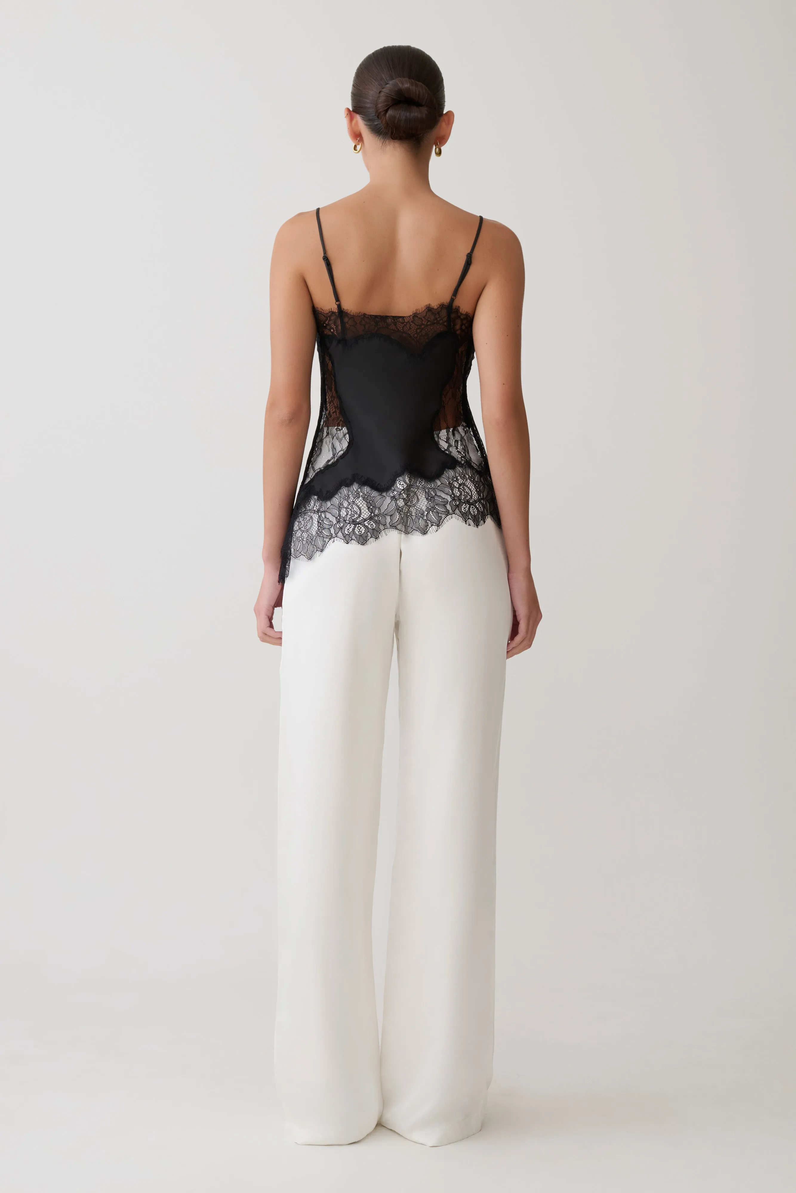 Miriam Satin & Lace Camisole - Black sold by Meshki product image thumbnail 2