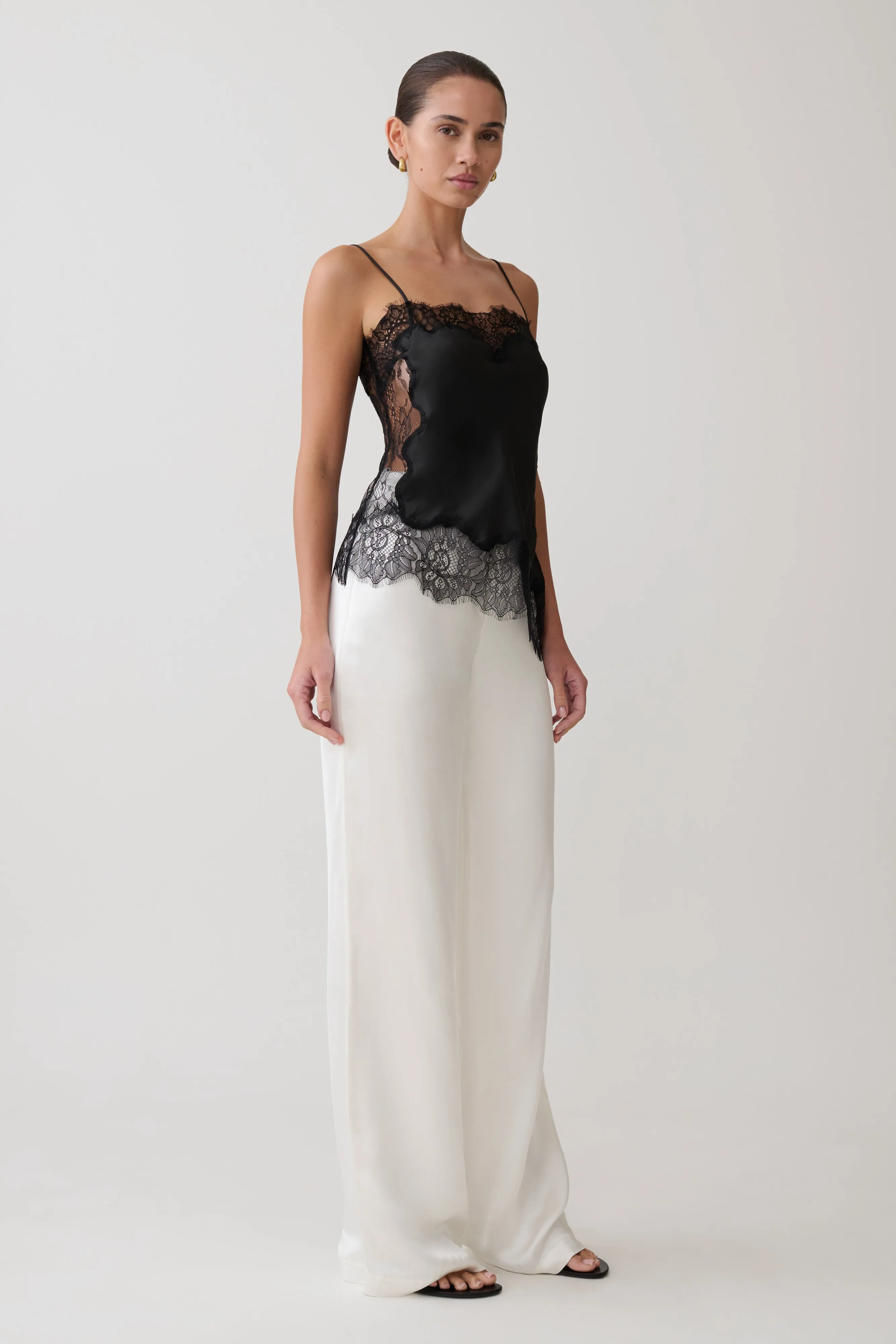 Miriam Satin & Lace Camisole - Black sold by Meshki product image thumbnail 4