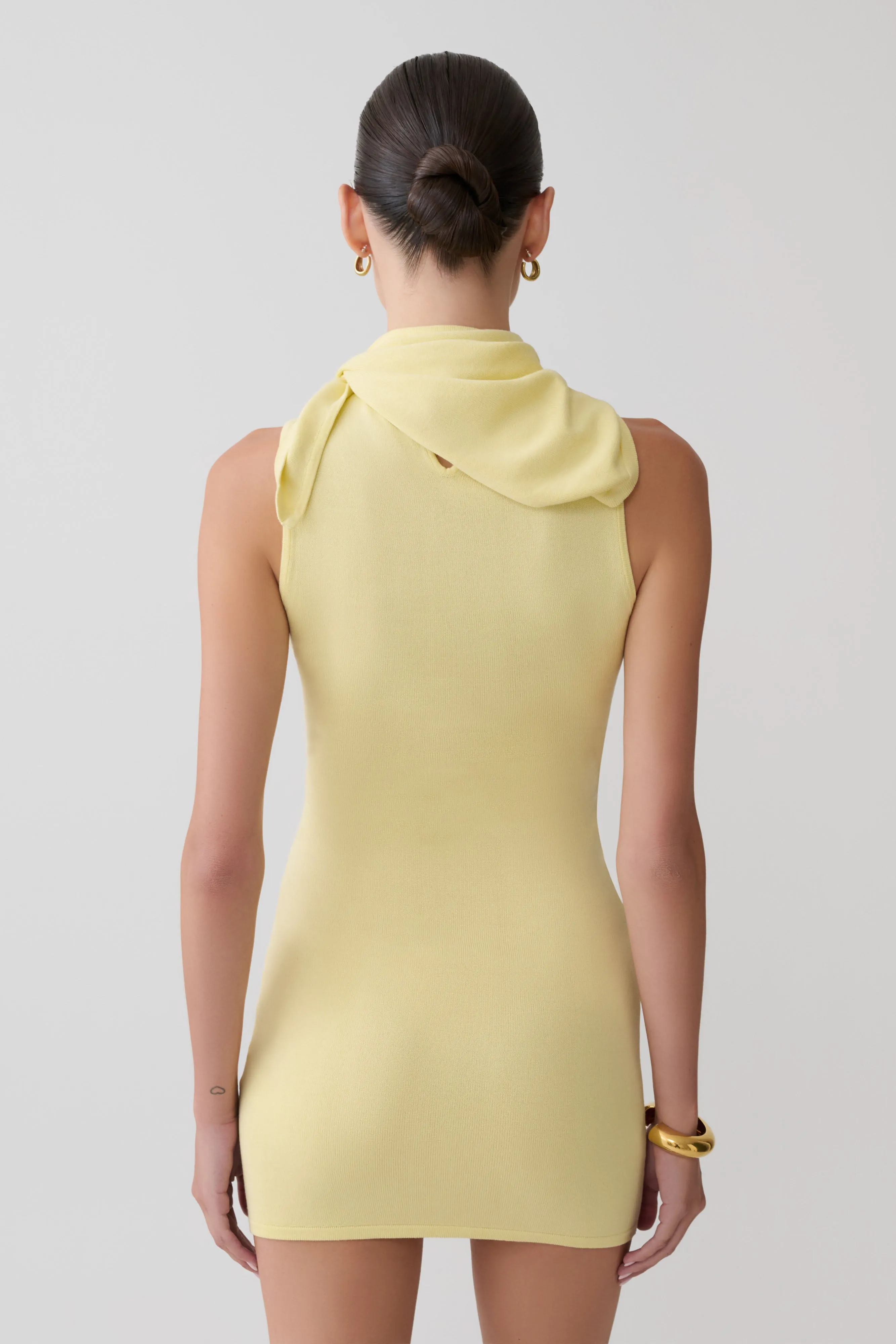 Amilee Scarf Knit Mini Dress - Lemon sold by Meshki product image thumbnail 2