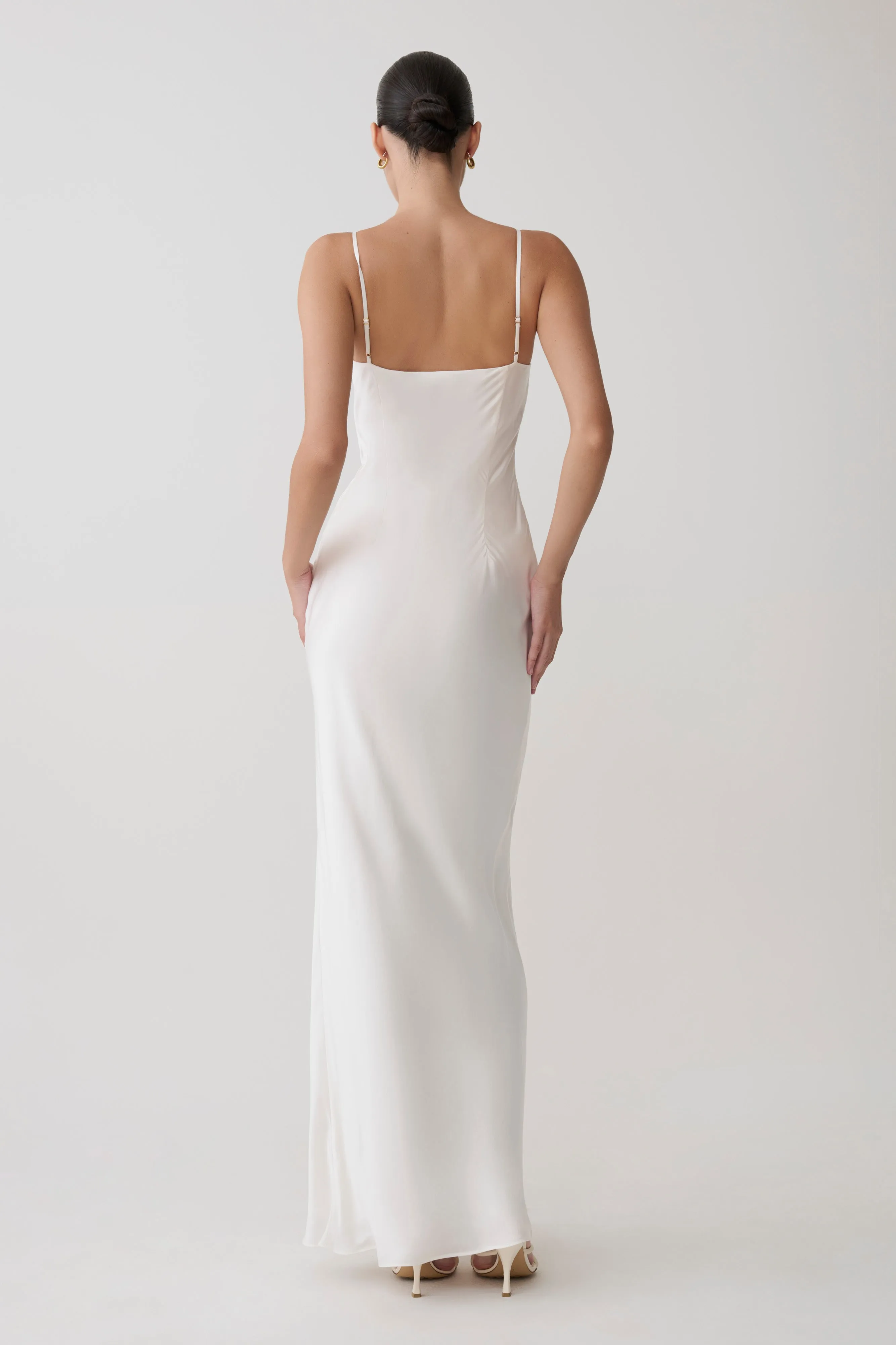 Seraphine Corset Satin Maxi Dress - Ivory sold by Meshki product image thumbnail 5