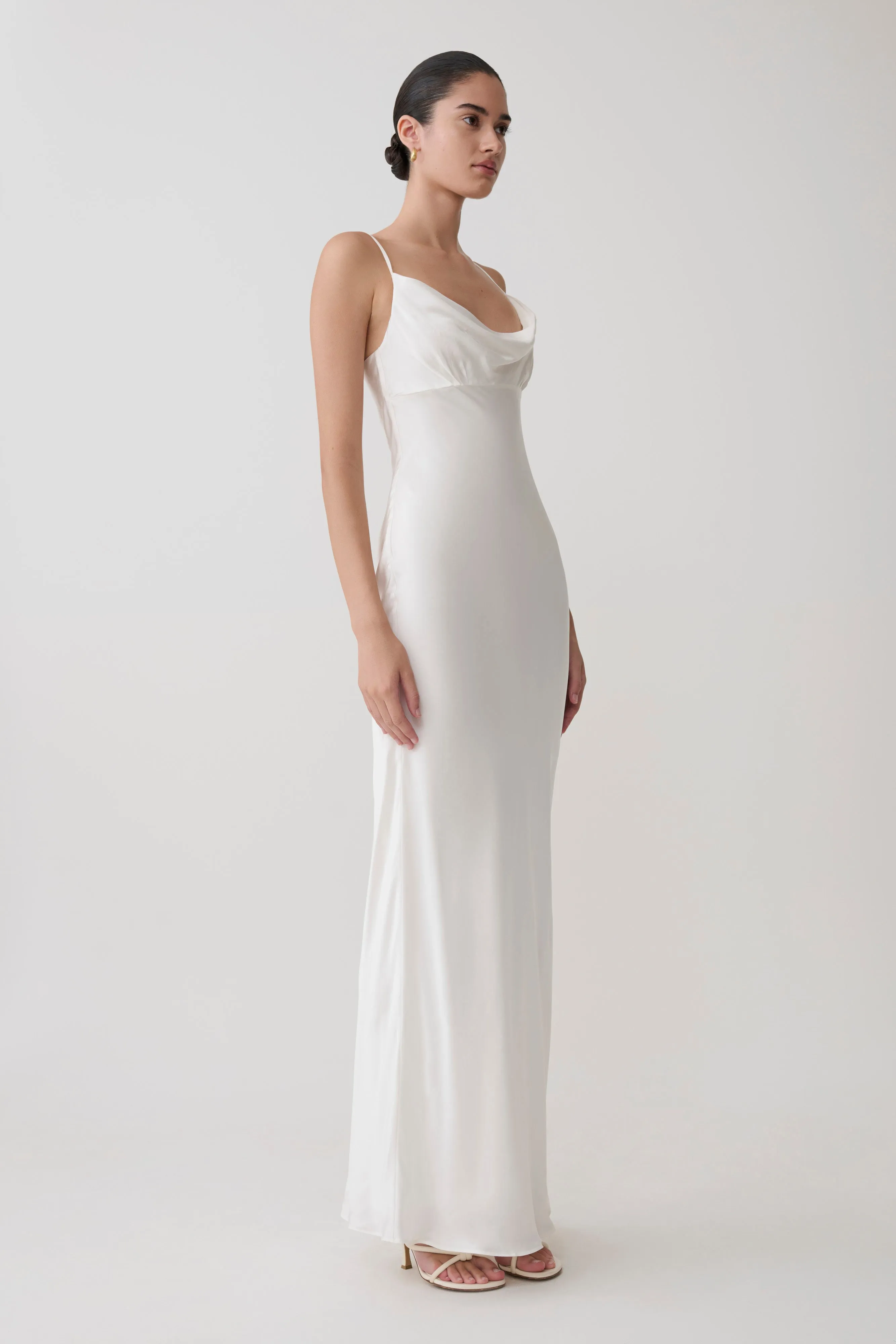 Seraphine Corset Satin Maxi Dress - Ivory sold by Meshki product image thumbnail 2