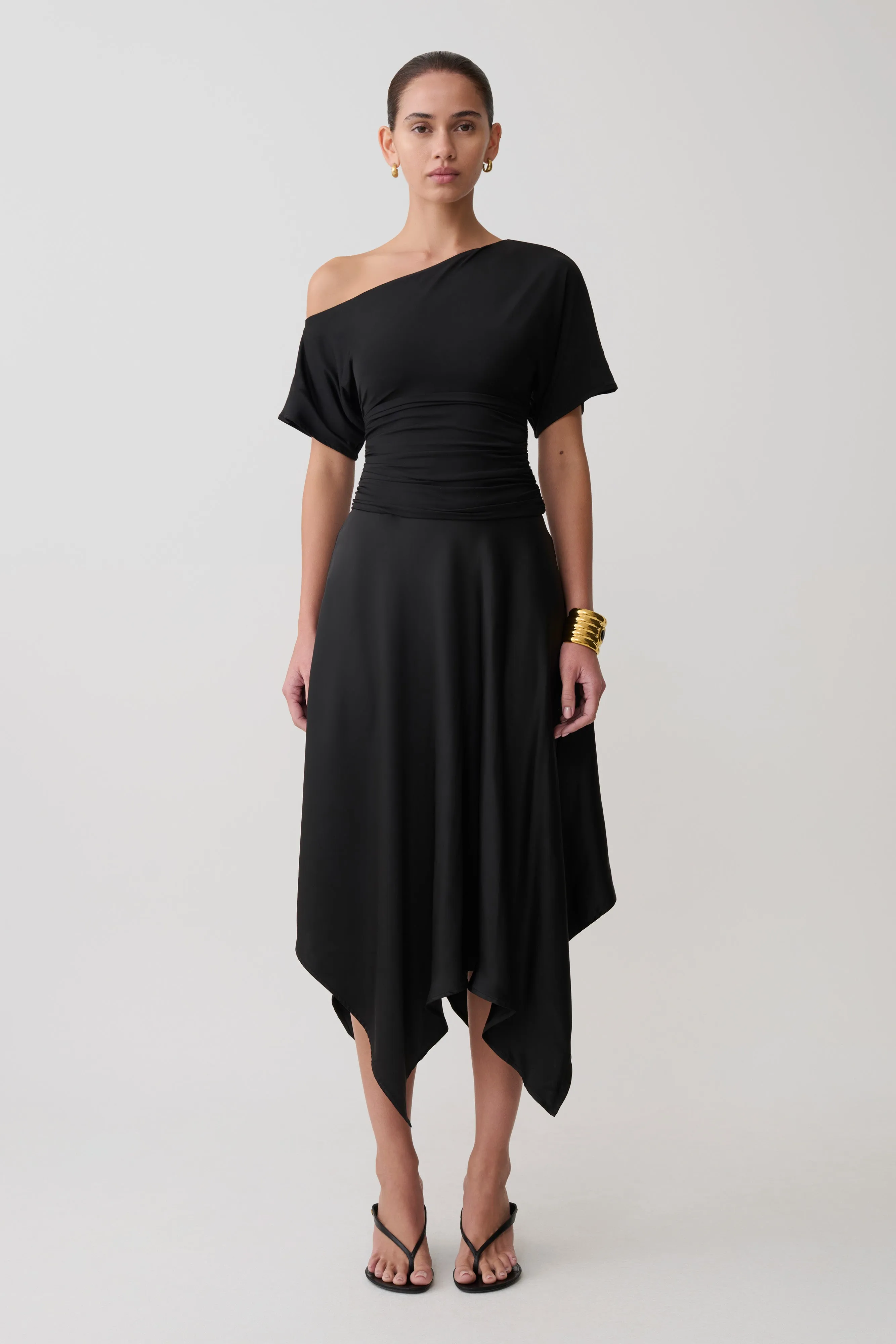 Luu Off Shoulder Slinky Top - Black sold by Meshki product image thumbnail 4