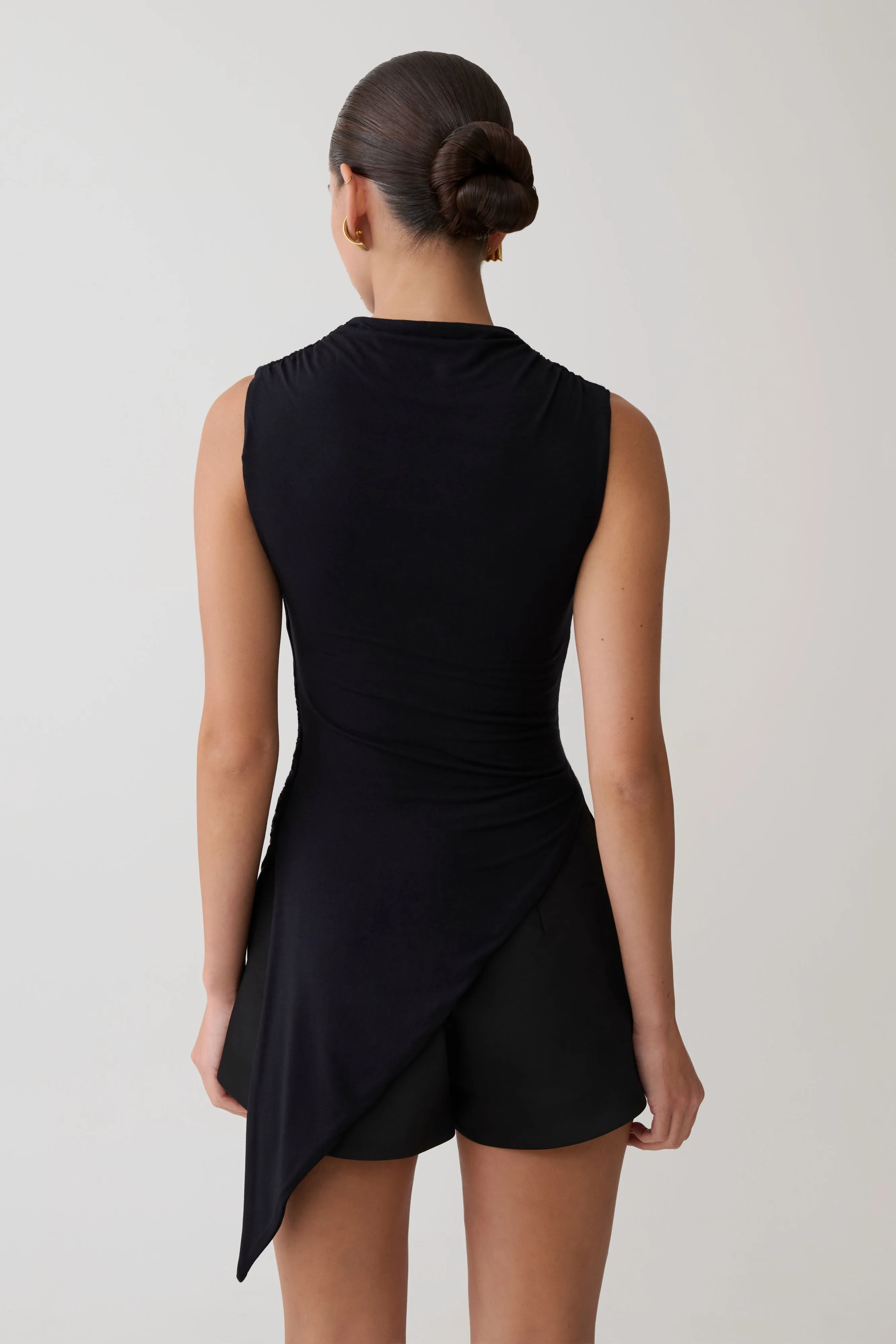 Suong High Neck Gathered Top - Black sold by Meshki product image thumbnail 2