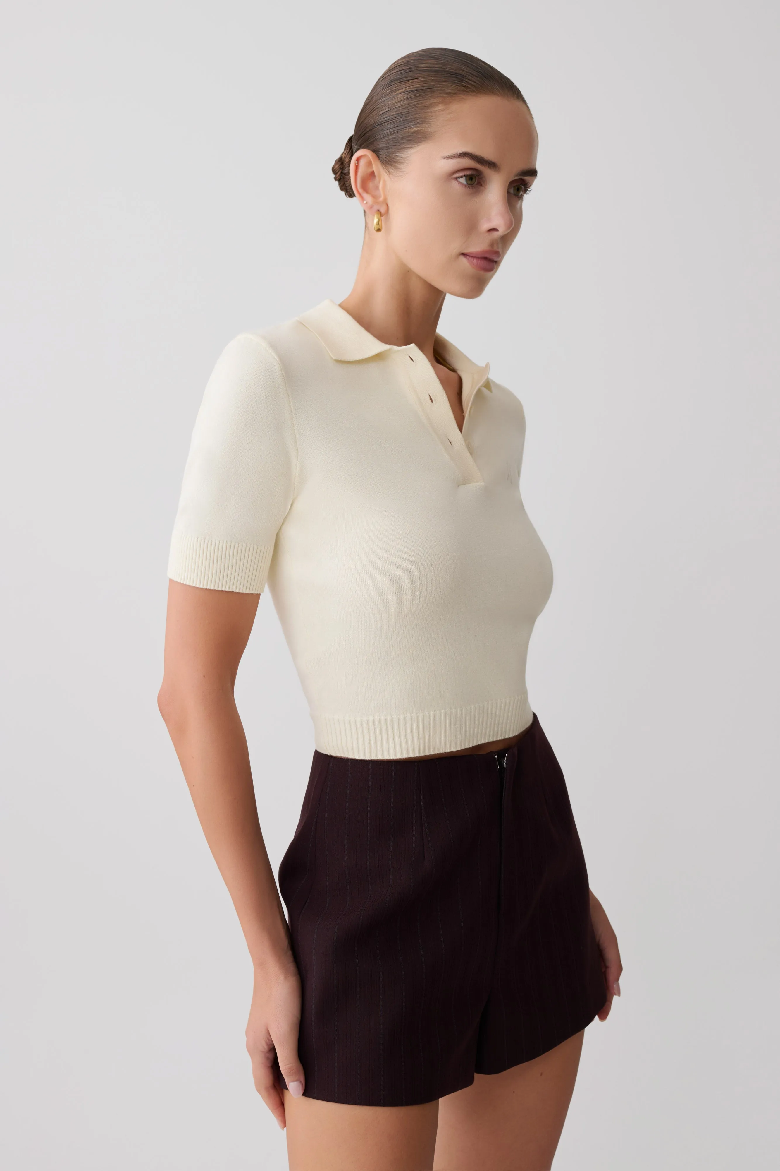 Philly Knit Button Up Top - Ivory sold by Meshki product image thumbnail 3