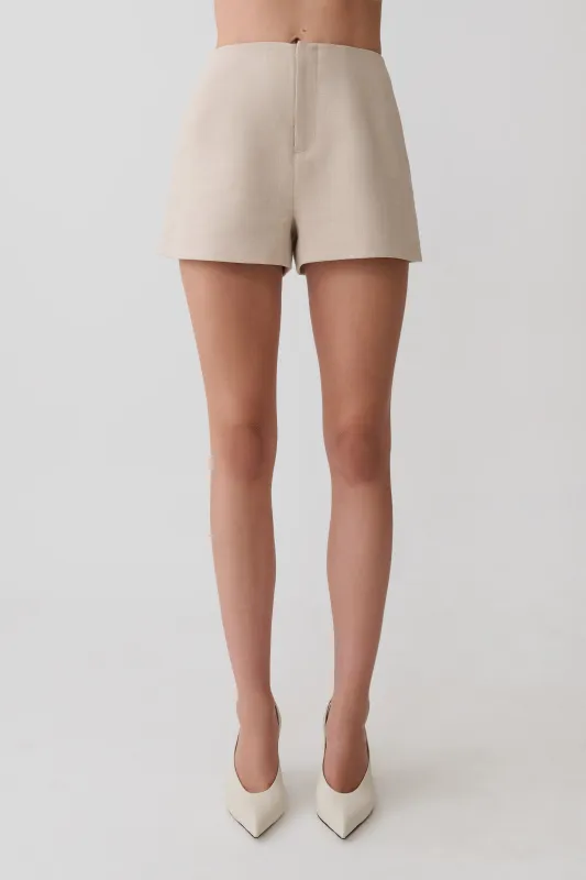 Solenne Suiting Shorts - Natural Marle made by Meshki