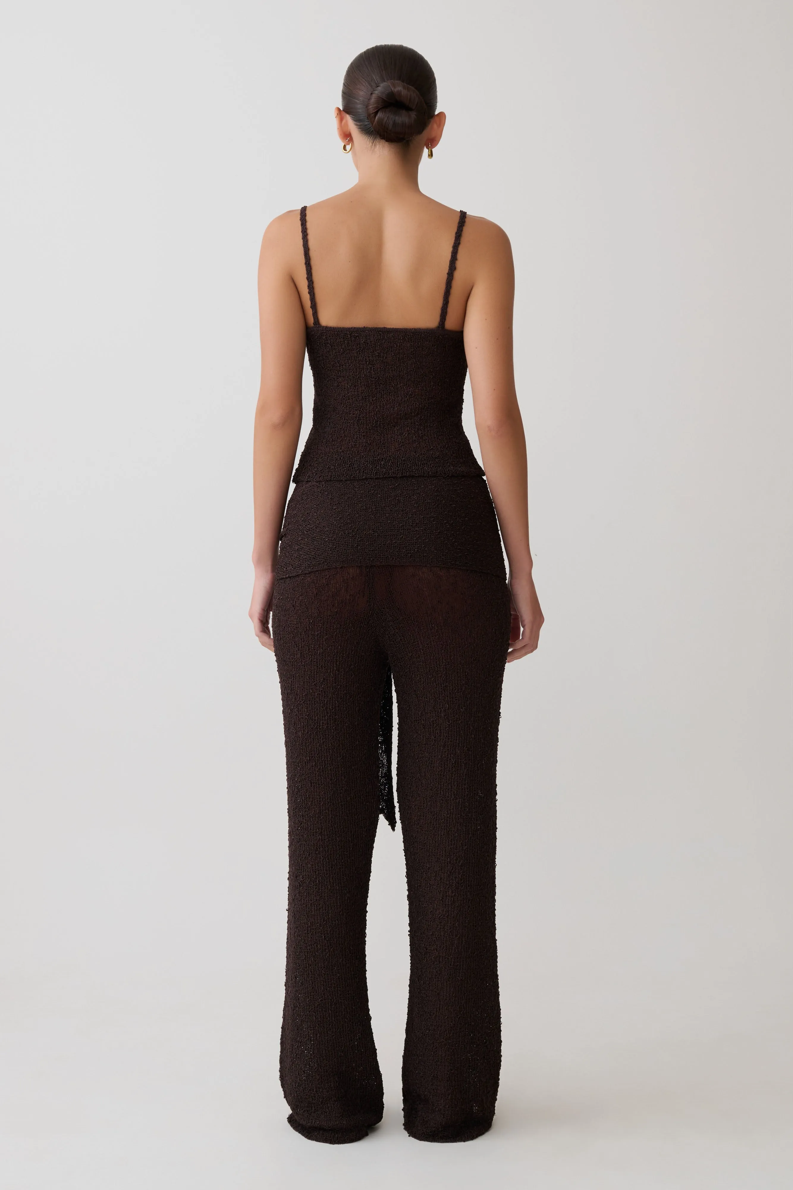 Mattais Boucle Knit Pants - Dark Chocolate sold by Meshki product image thumbnail 2