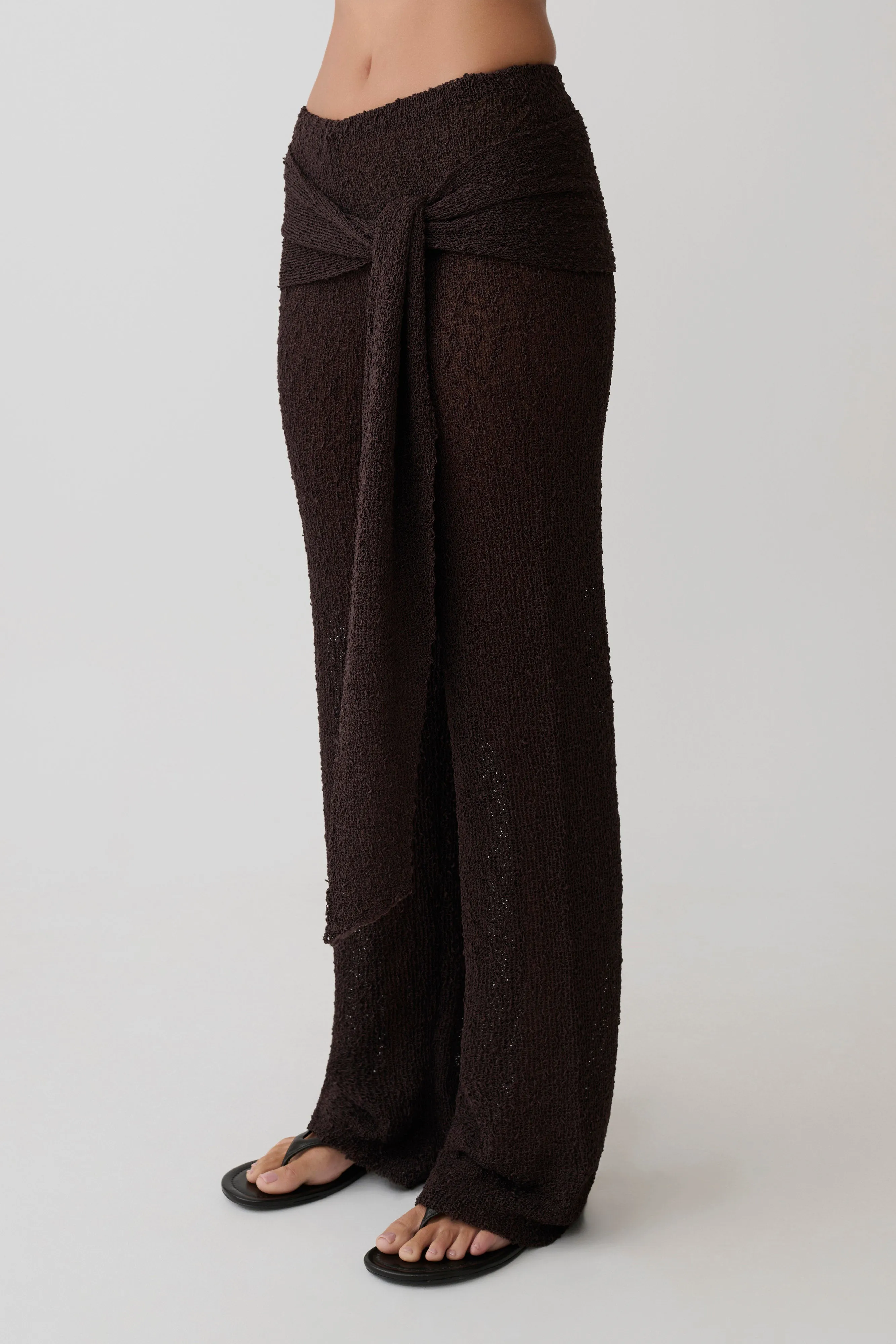 Mattais Boucle Knit Pants - Dark Chocolate sold by Meshki product image thumbnail 4