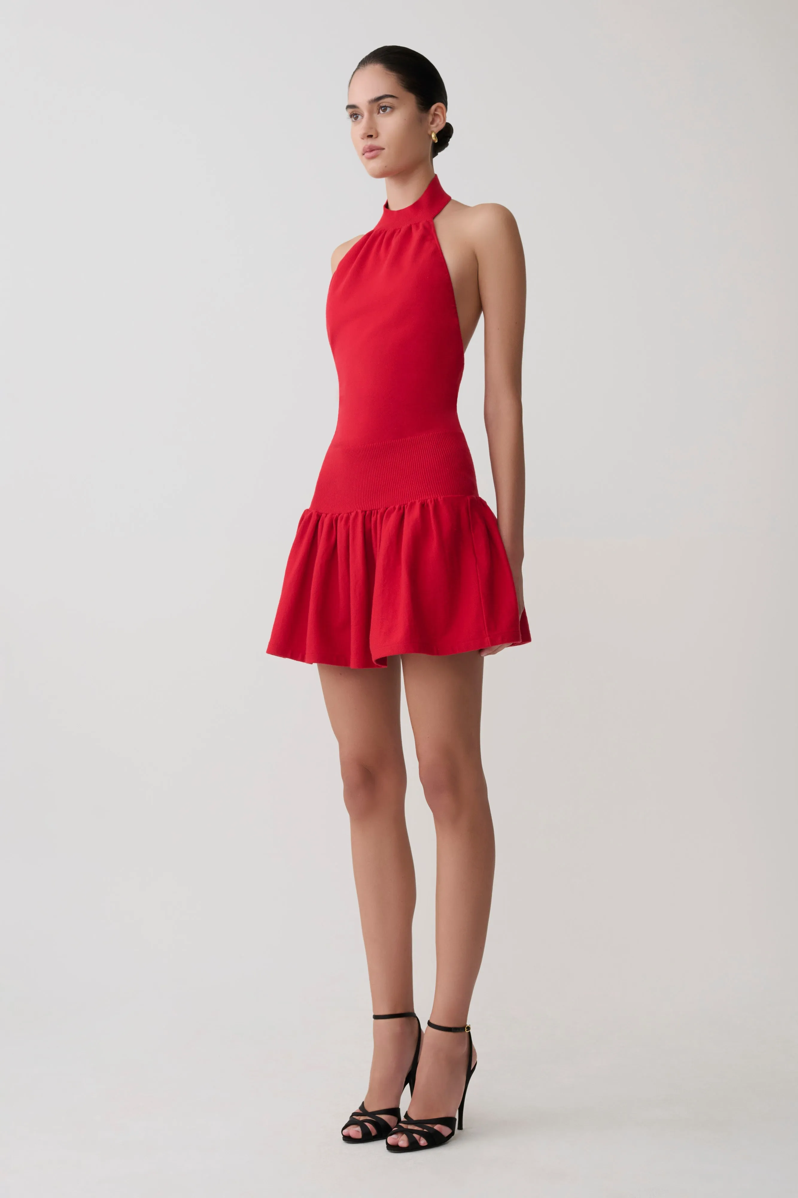 Rory Halter Mini Knit Dress - Red sold by Meshki product image thumbnail 3