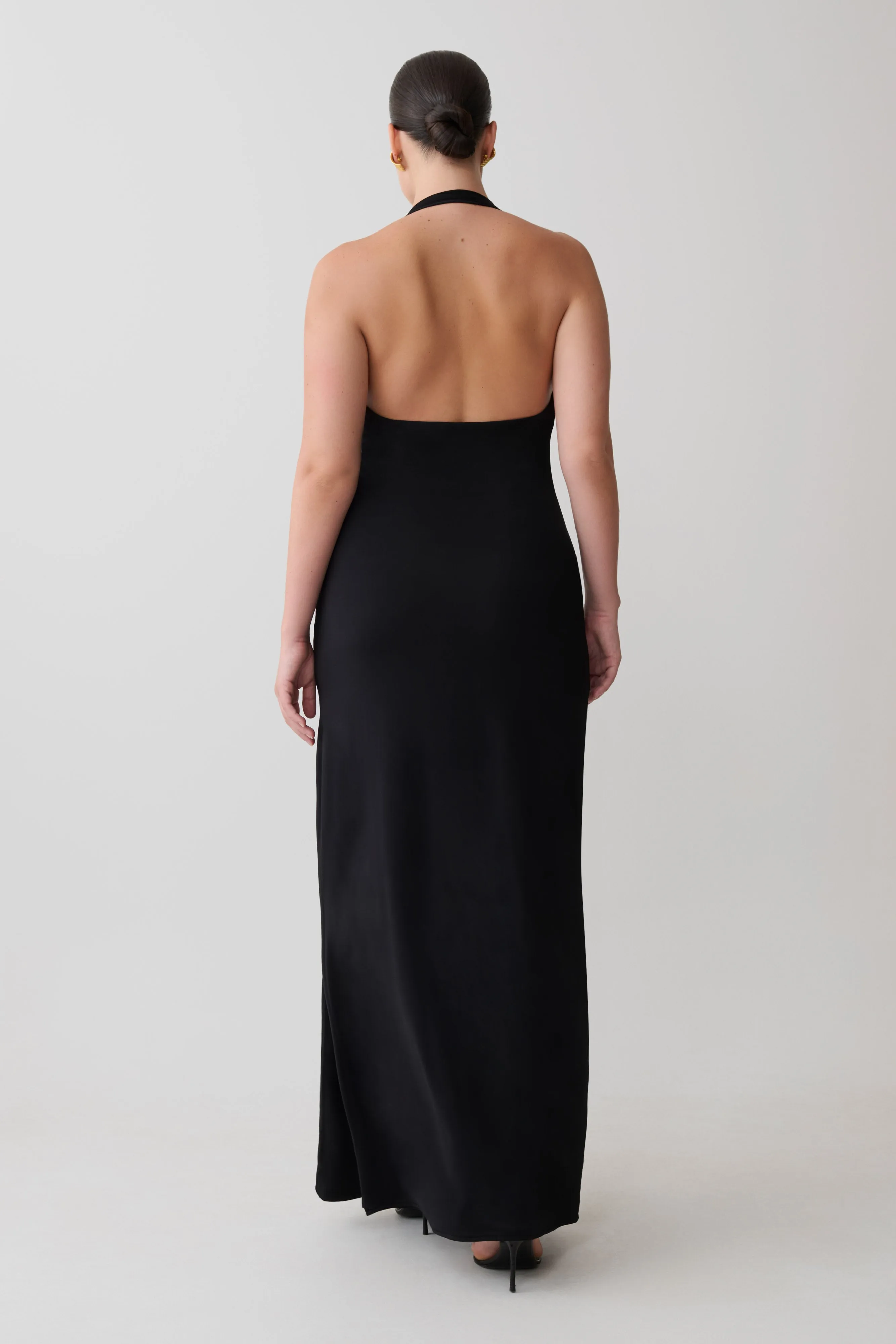 Khanh Slinky Halter Maxi Dress - Black sold by Meshki product image thumbnail 2