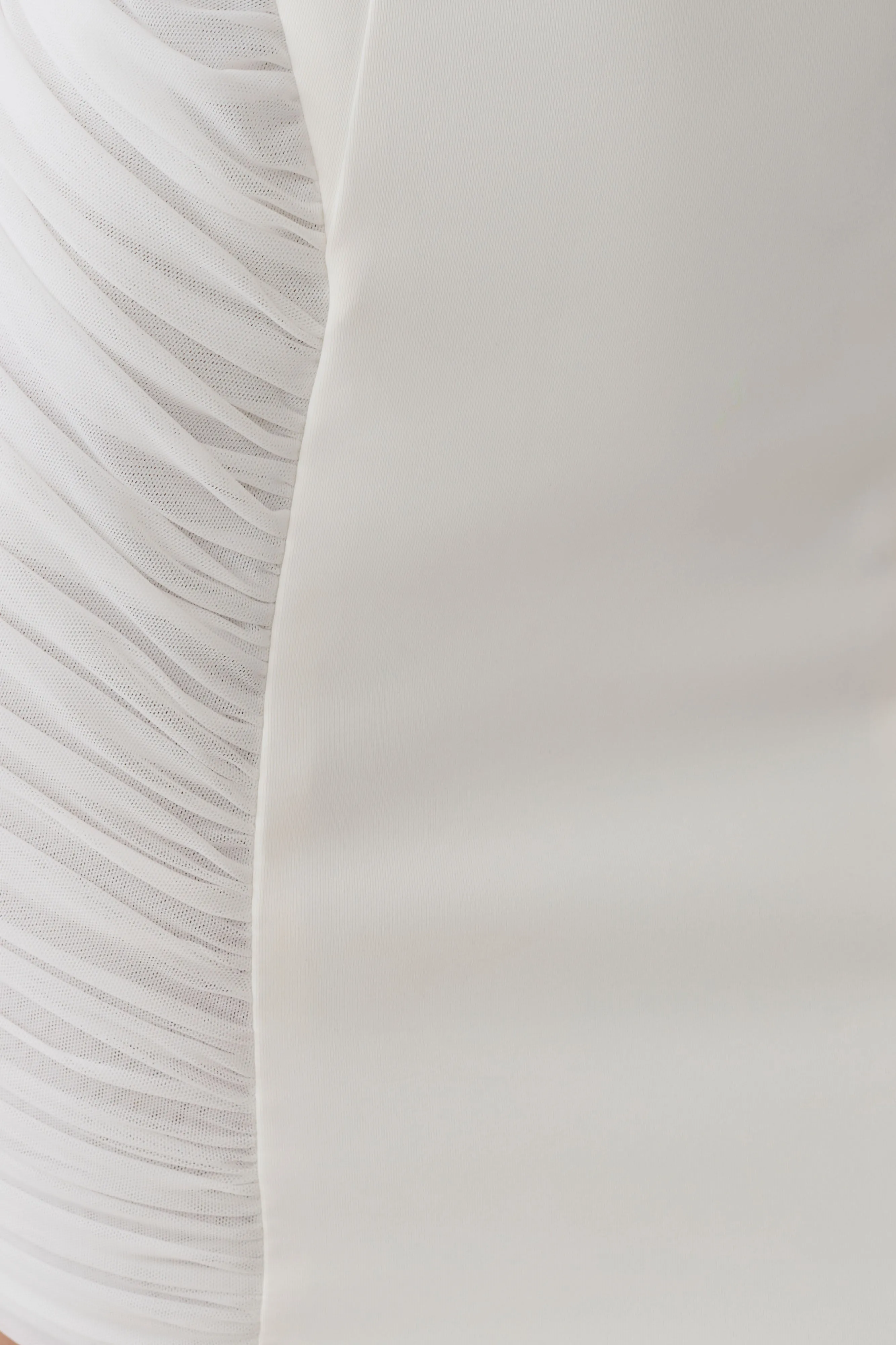 Anari Gathered Scuba Mini Dress - White sold by Meshki product image thumbnail 5