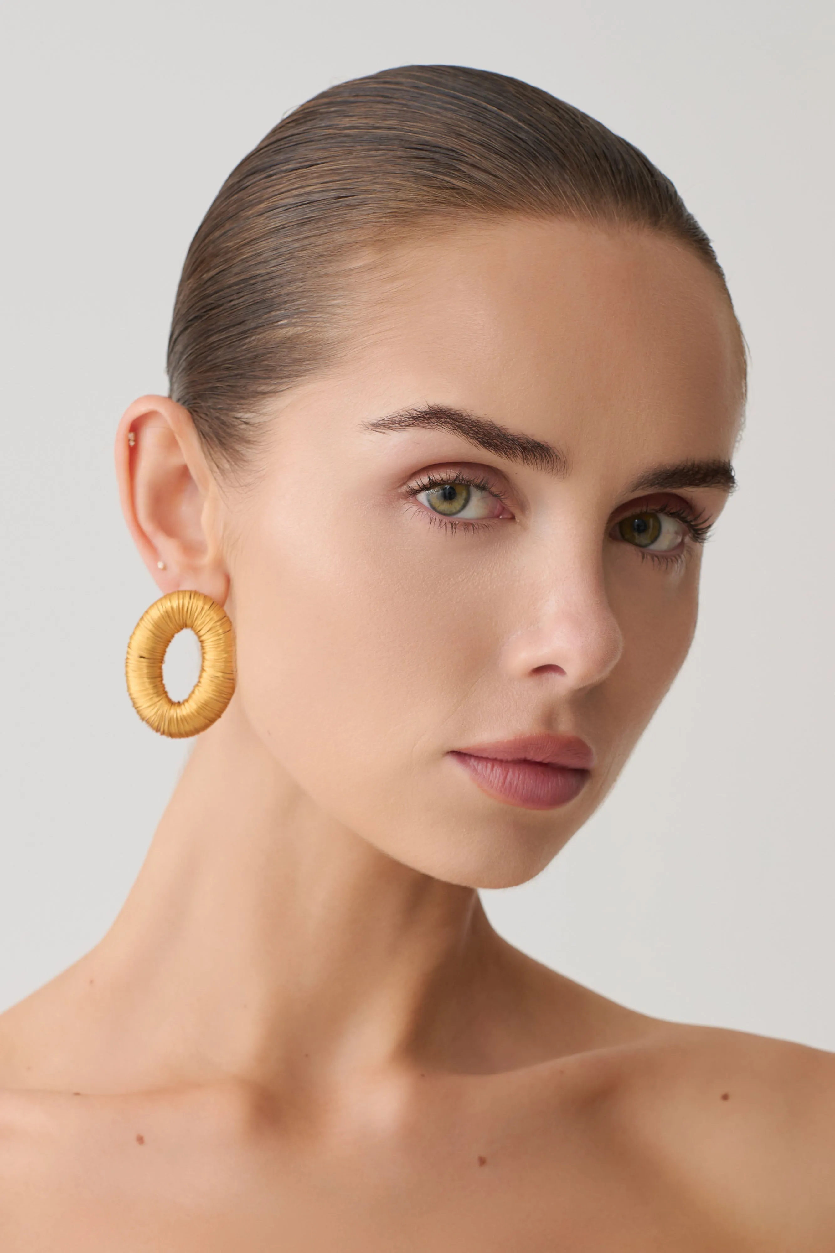 Yara Metal Wounded Stud Earring - Gold sold by Meshki product image thumbnail 4
