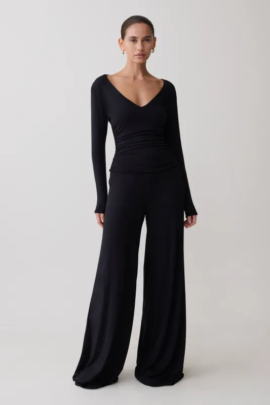 Sari Long Sleeve Modal Top - Black made by Meshki