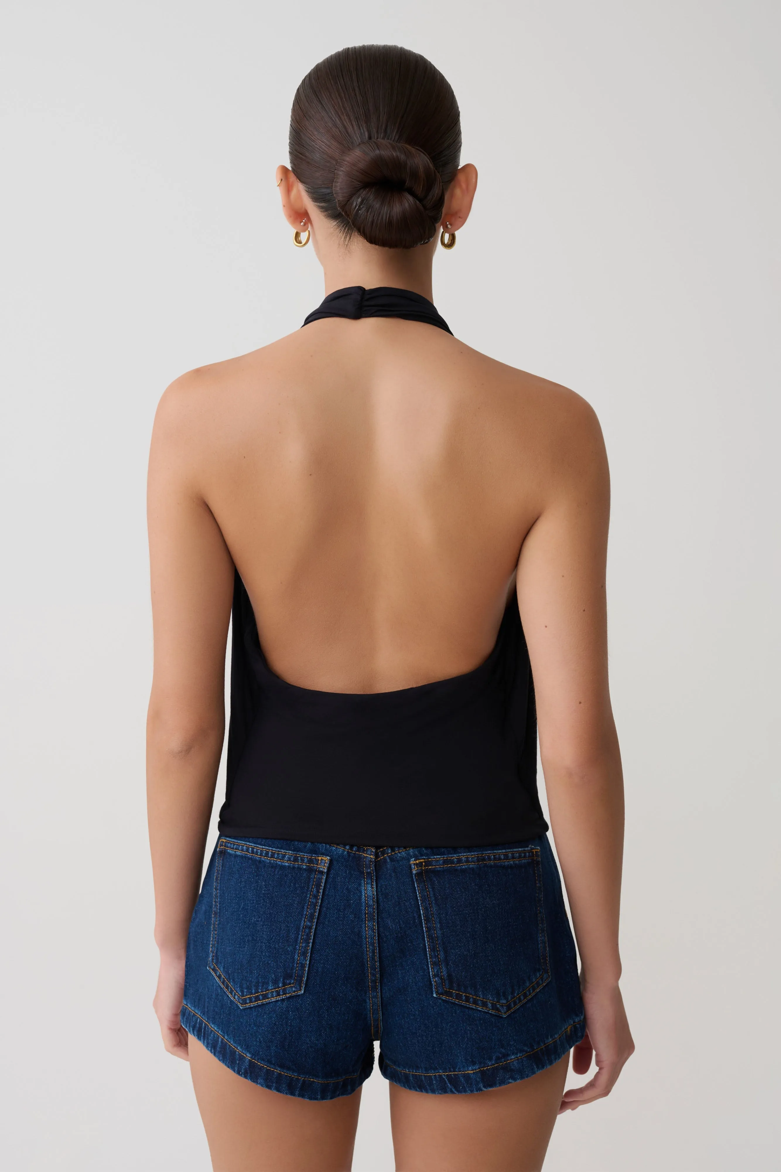 Huyen Cowl Front Modal Top - Black sold by Meshki product image thumbnail 4