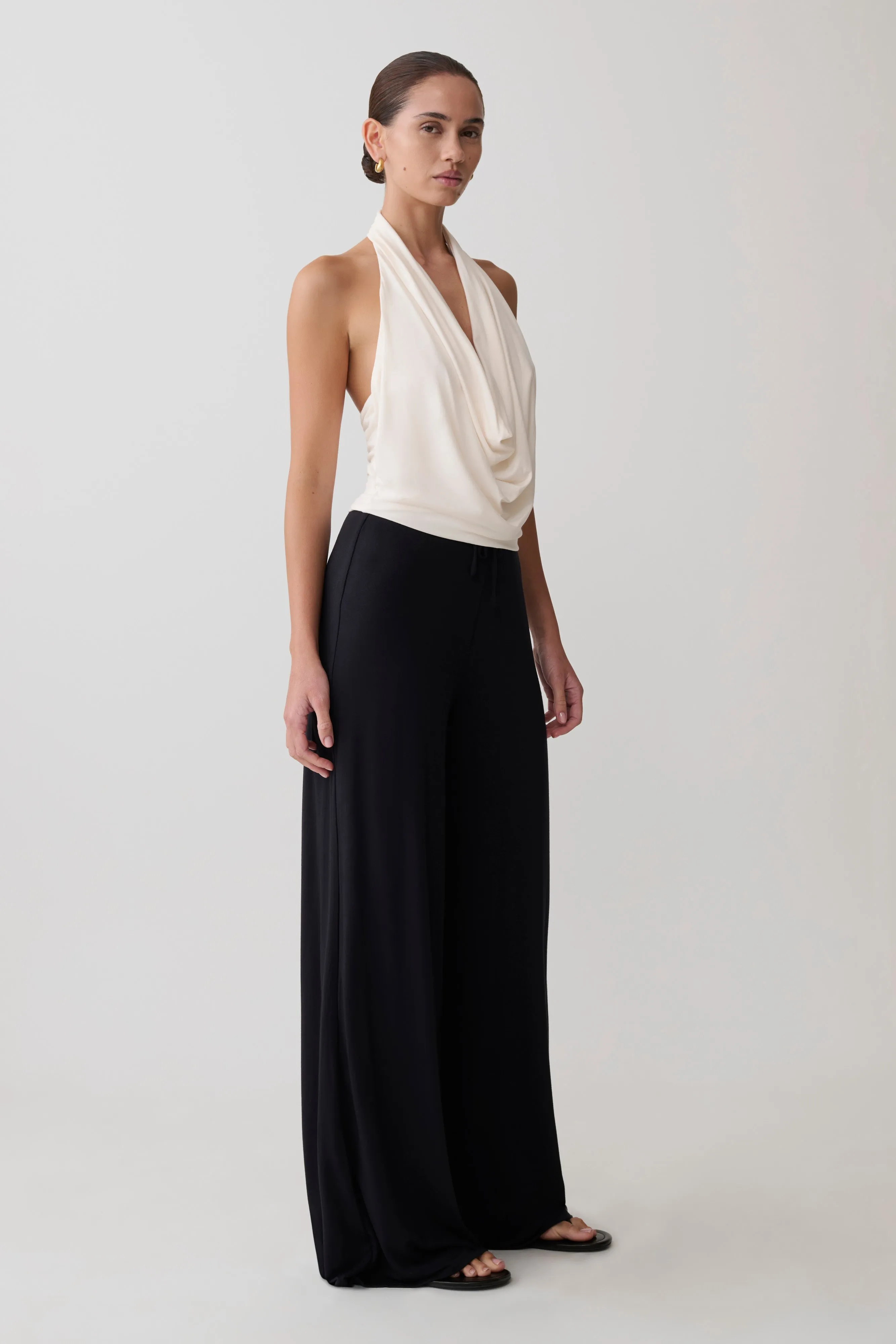 Dewi Wide Leg Modal Pants - Black sold by Meshki product image thumbnail 5