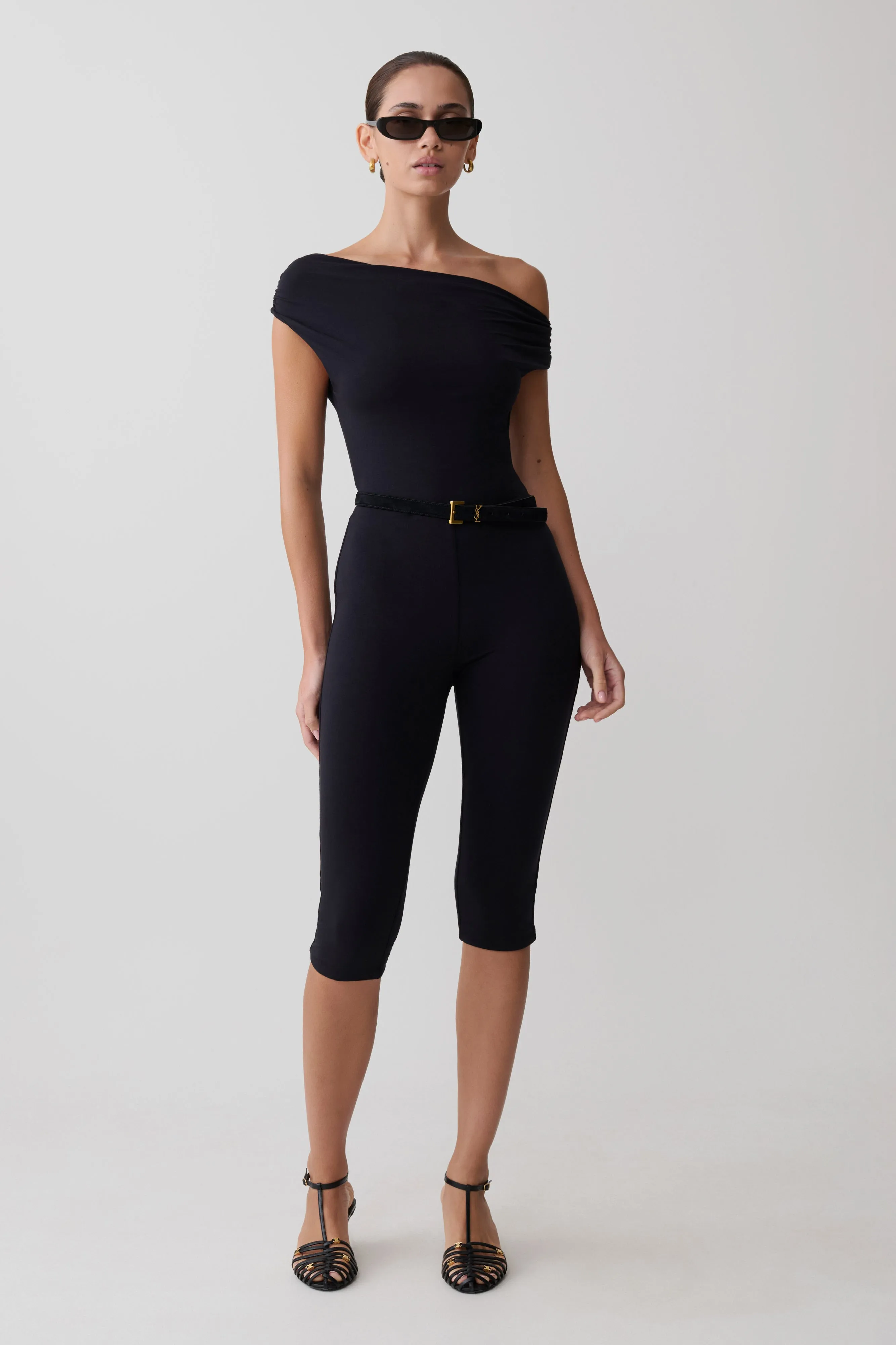 Anh One Shoulder Modal Jumpsuit - Black sold by Meshki product image thumbnail 5