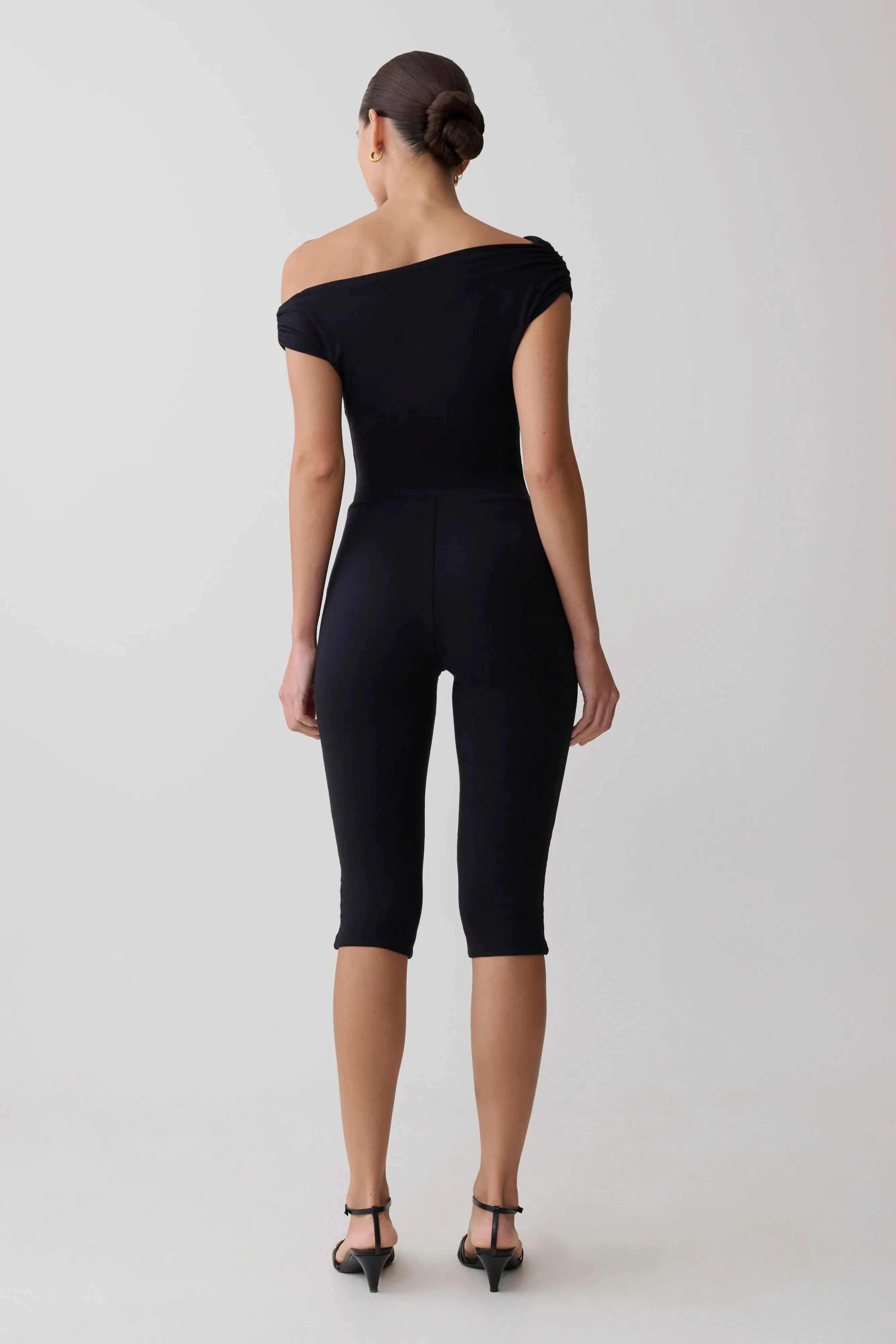 Anh One Shoulder Modal Jumpsuit - Black sold by Meshki product image thumbnail 2