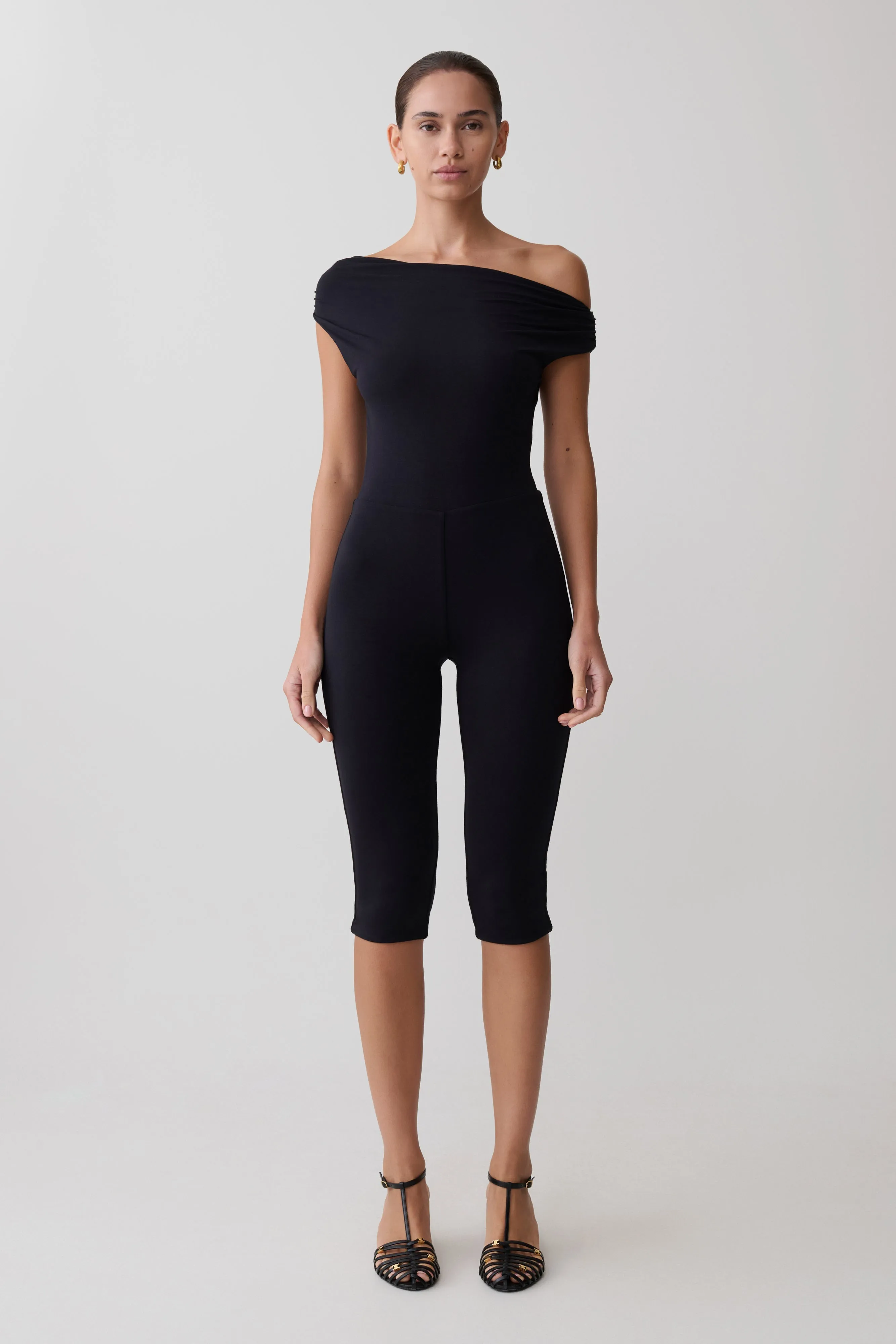 Anh One Shoulder Modal Jumpsuit - Black sold by Meshki product image thumbnail 4