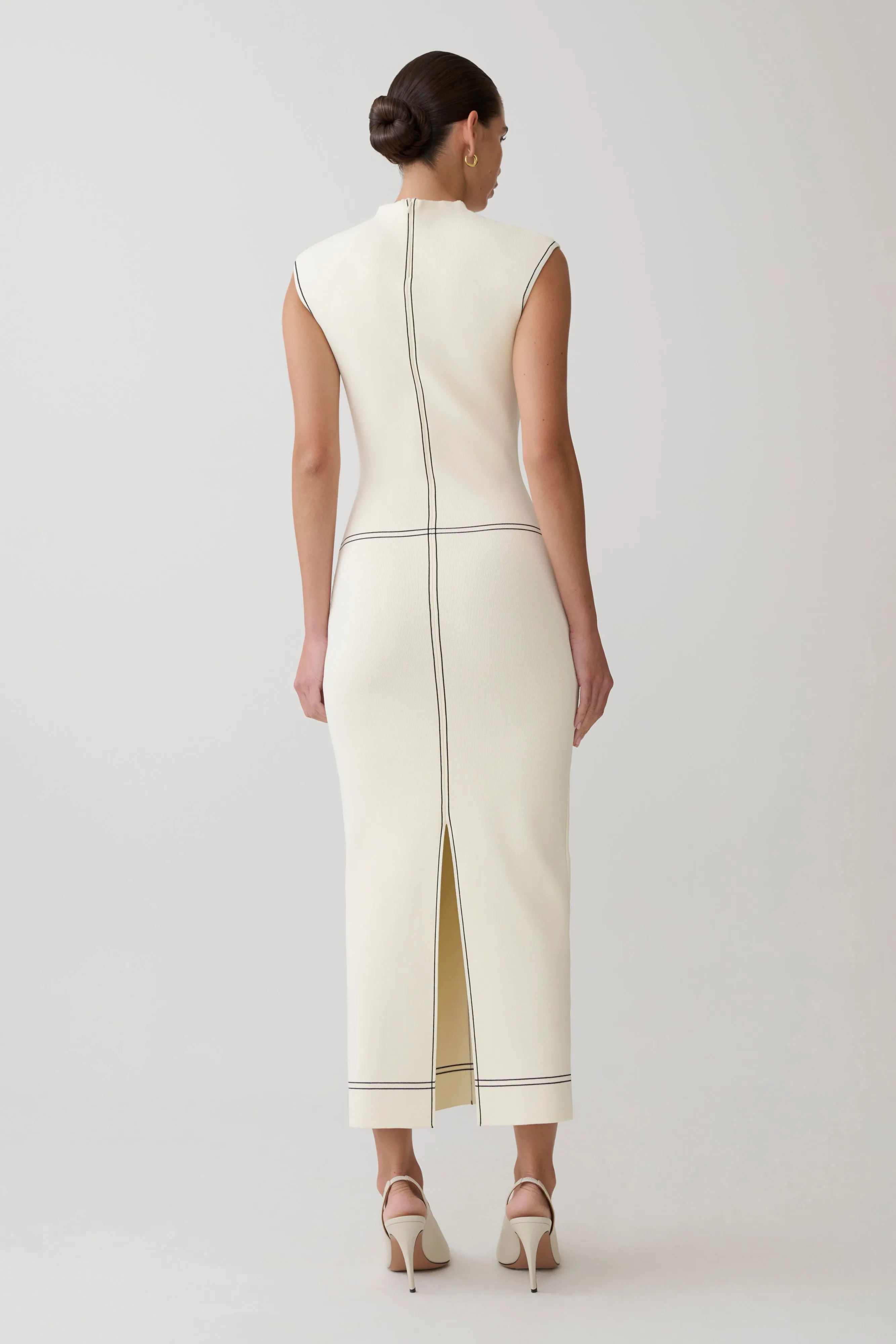 Malone Bandage Knit Midi Dress - Ivory sold by Meshki product image thumbnail 2