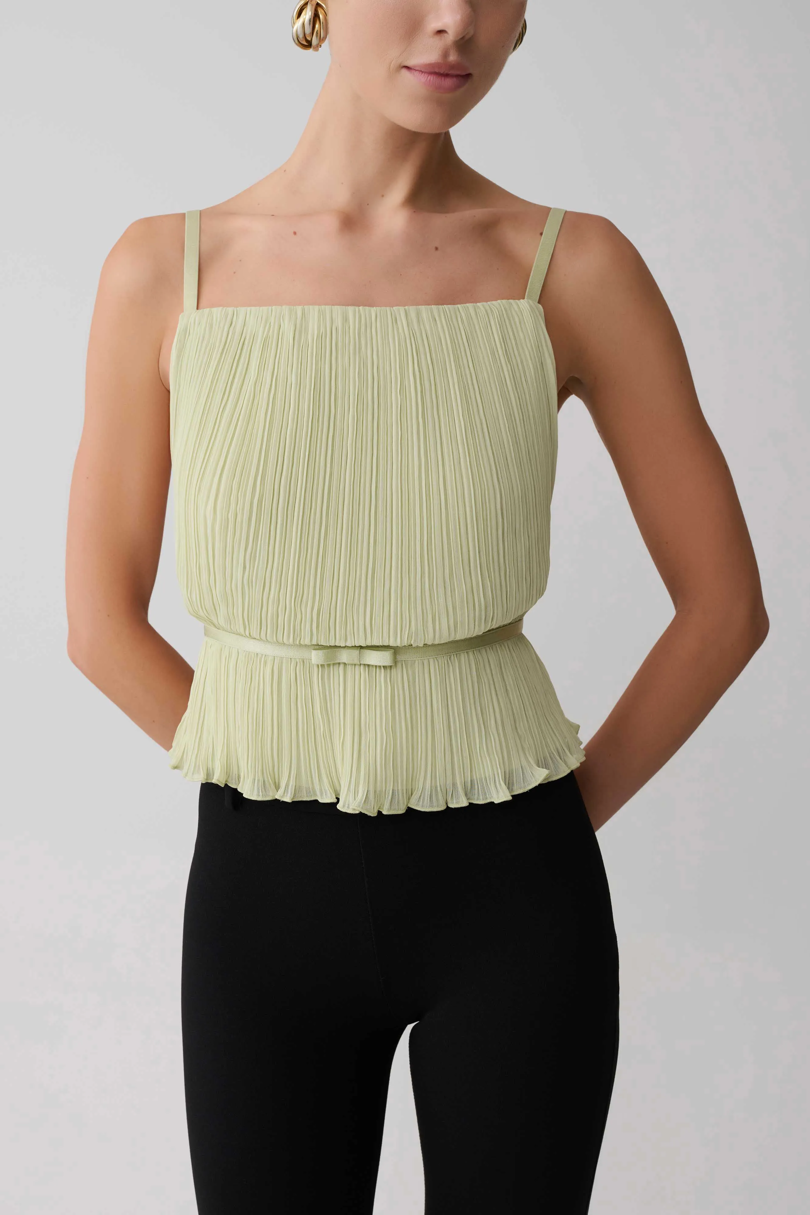 Lilou Pleated Sleeveless Top - Sage sold by Meshki product image thumbnail 3