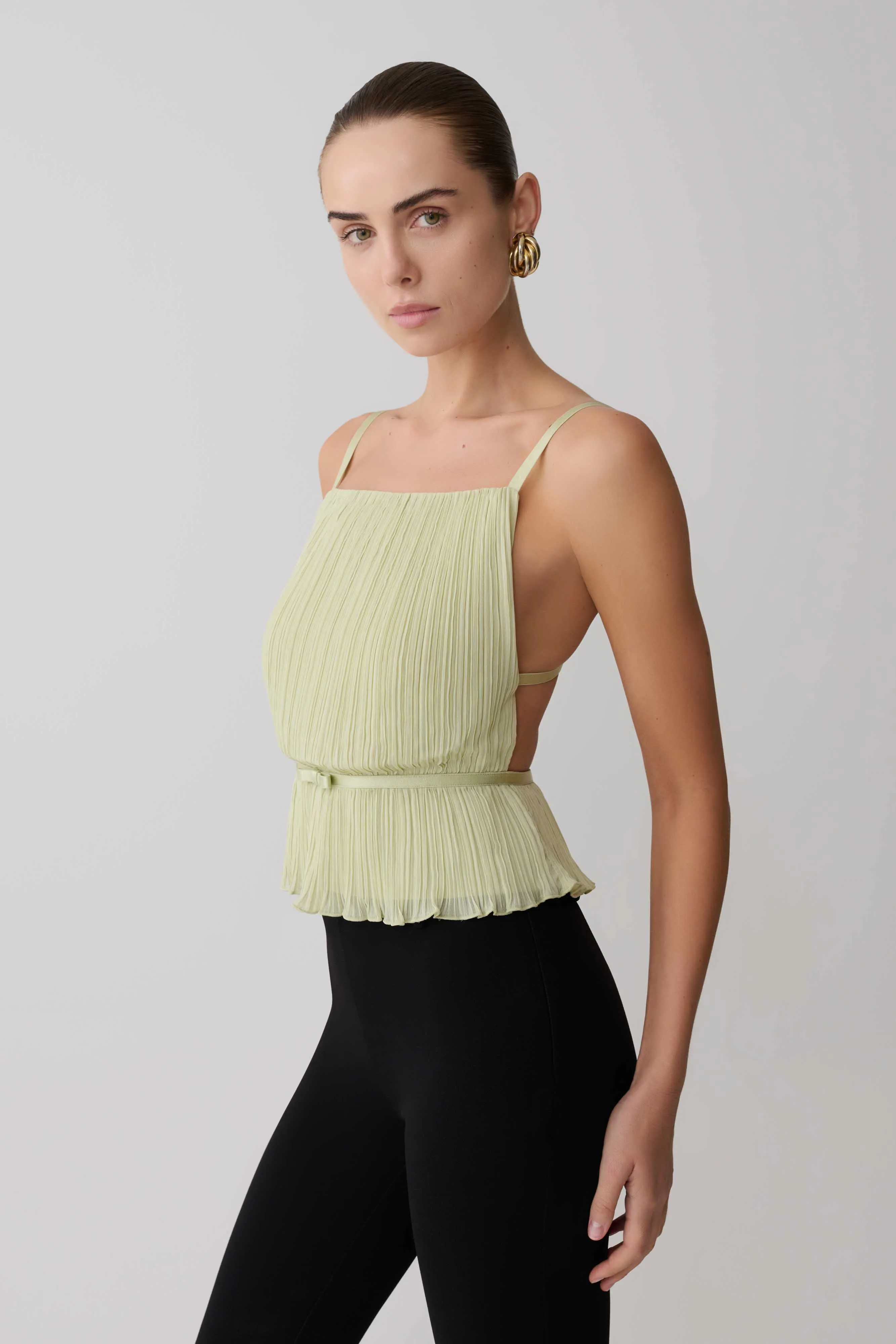 Lilou Pleated Sleeveless Top - Sage sold by Meshki product image thumbnail 4