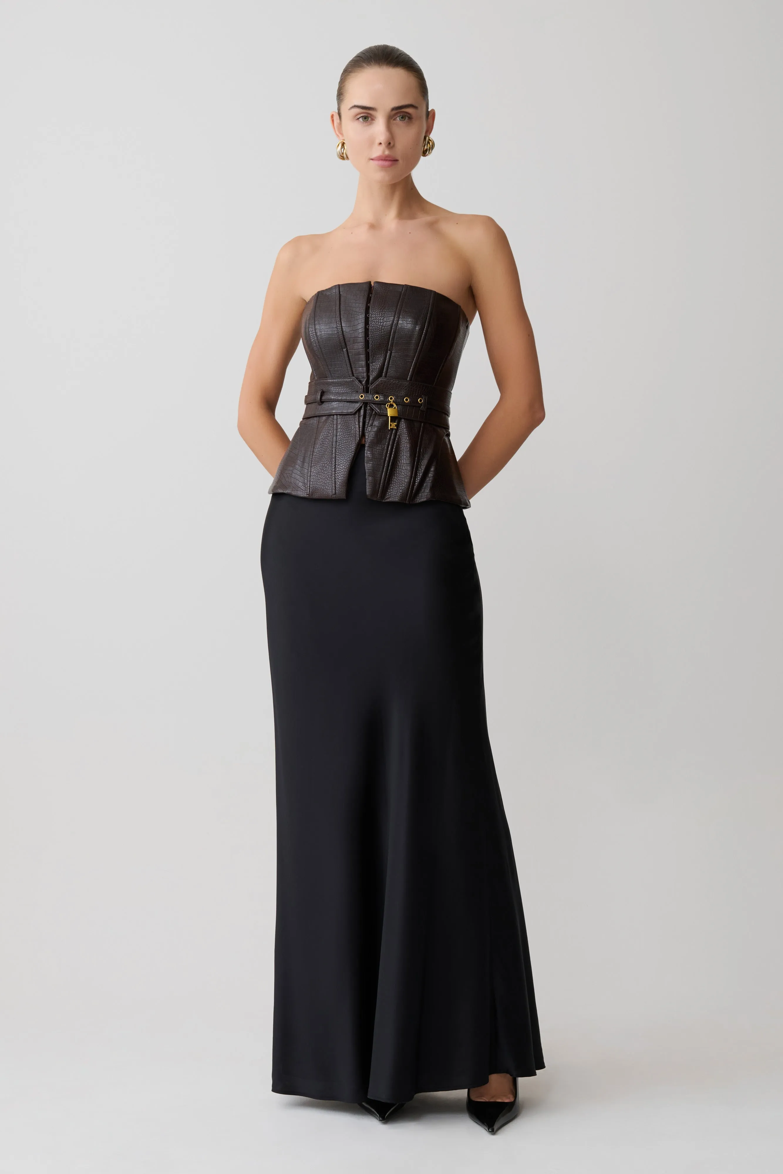 Sabrina Silk Blend Maxi Skirt - Black sold by Meshki product image thumbnail 4