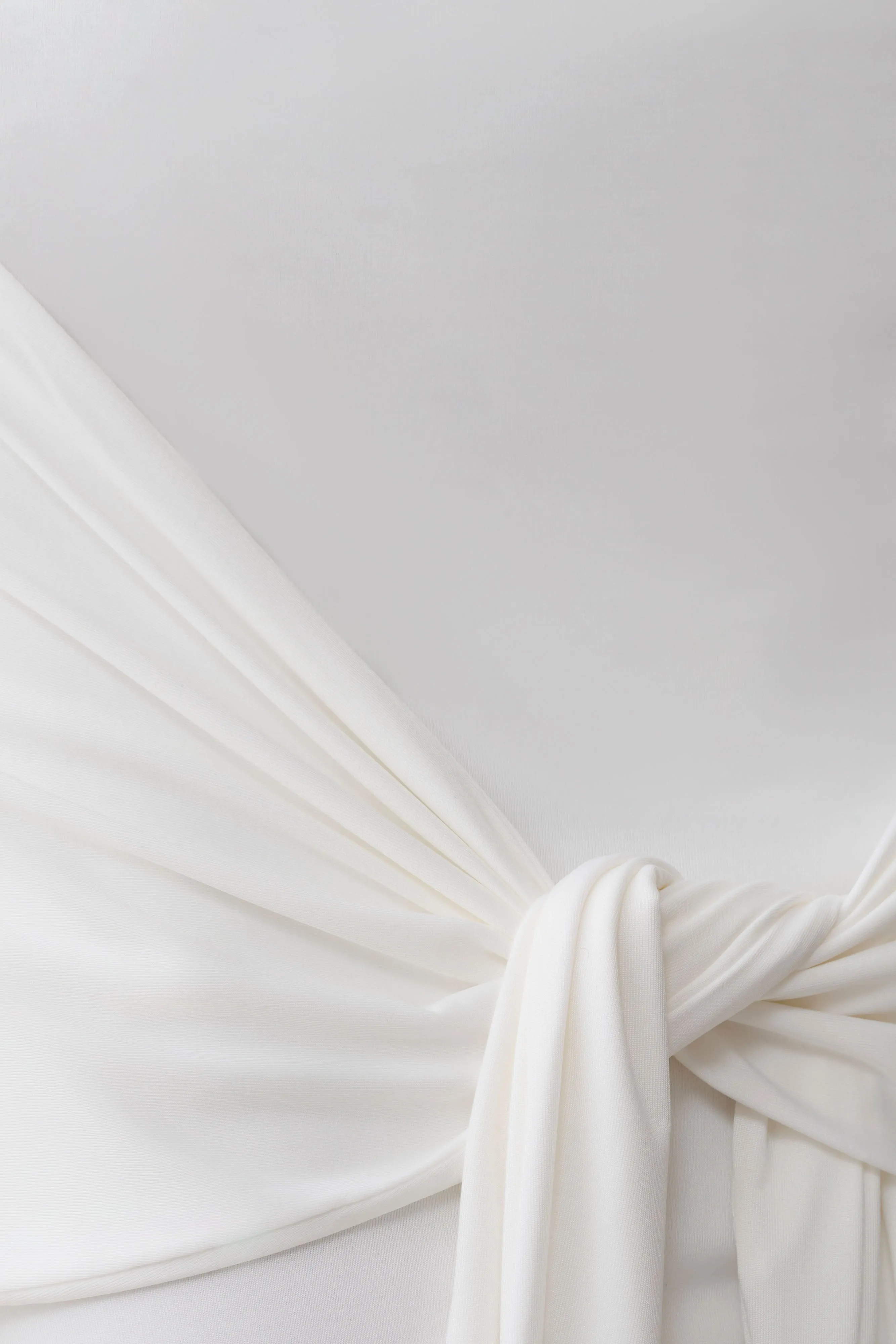 Maiara Shortsleeve Slinky Tie Mini Dress - White sold by Meshki product image thumbnail 5