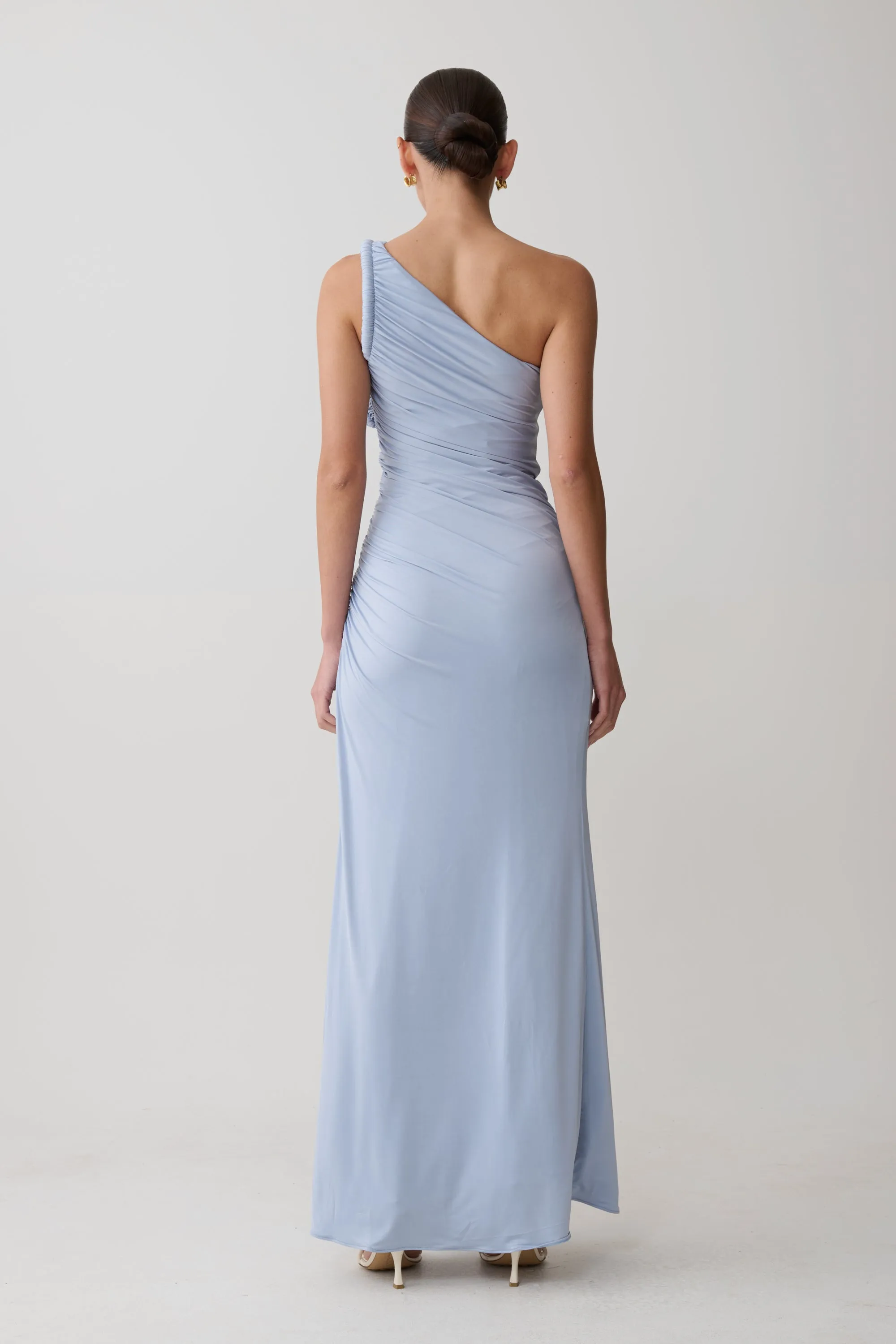 Ryn Twisted One Shoulder Maxi Dress - Sky Blue sold by Meshki product image thumbnail 2