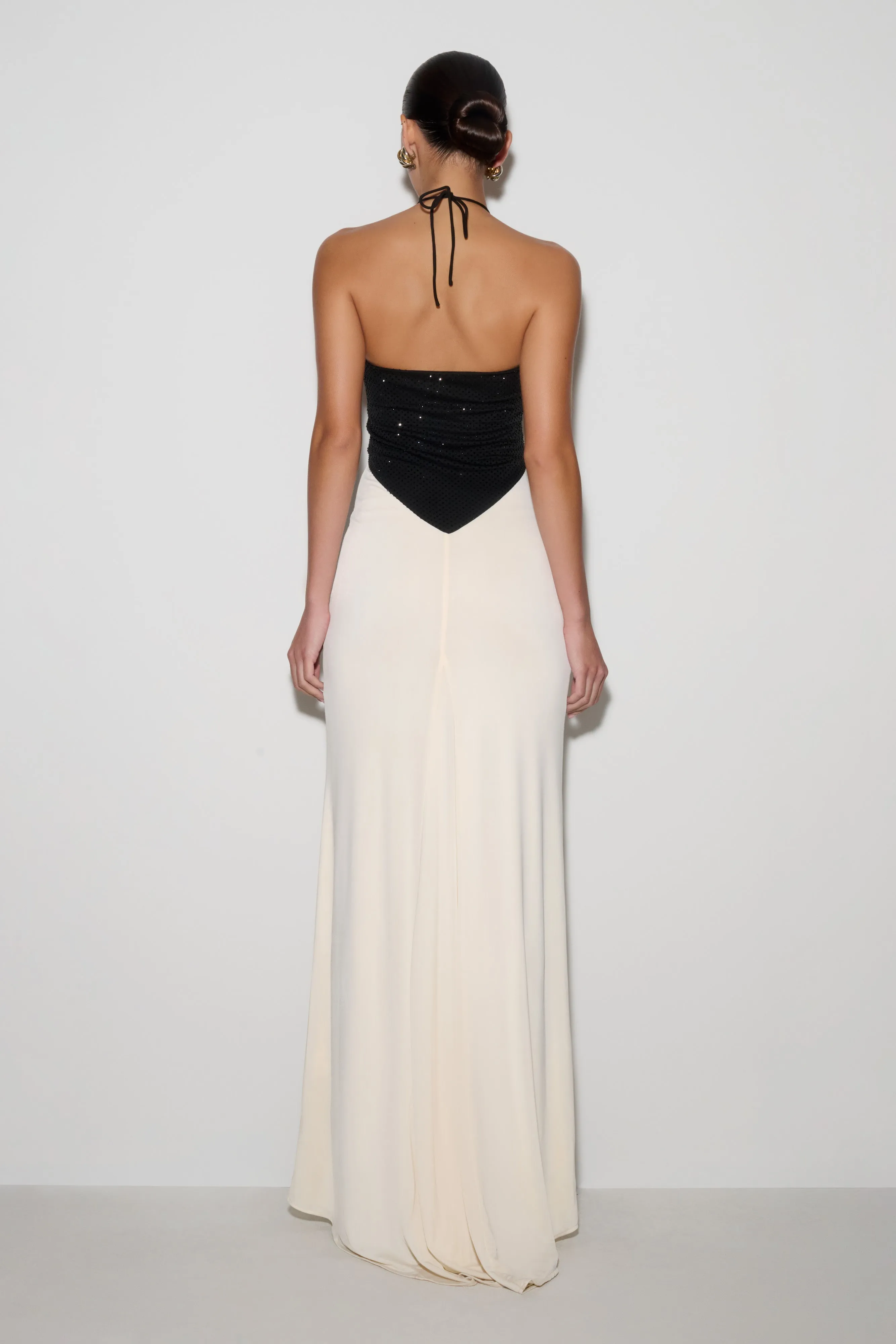 Hien Sequin Halter Maxi Dress - Black/Ivory sold by Meshki product image thumbnail 2