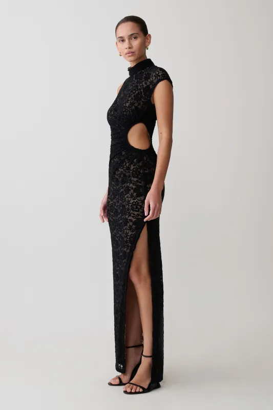 Trinh One Shoulder Maxi Dress - Black made by Meshki