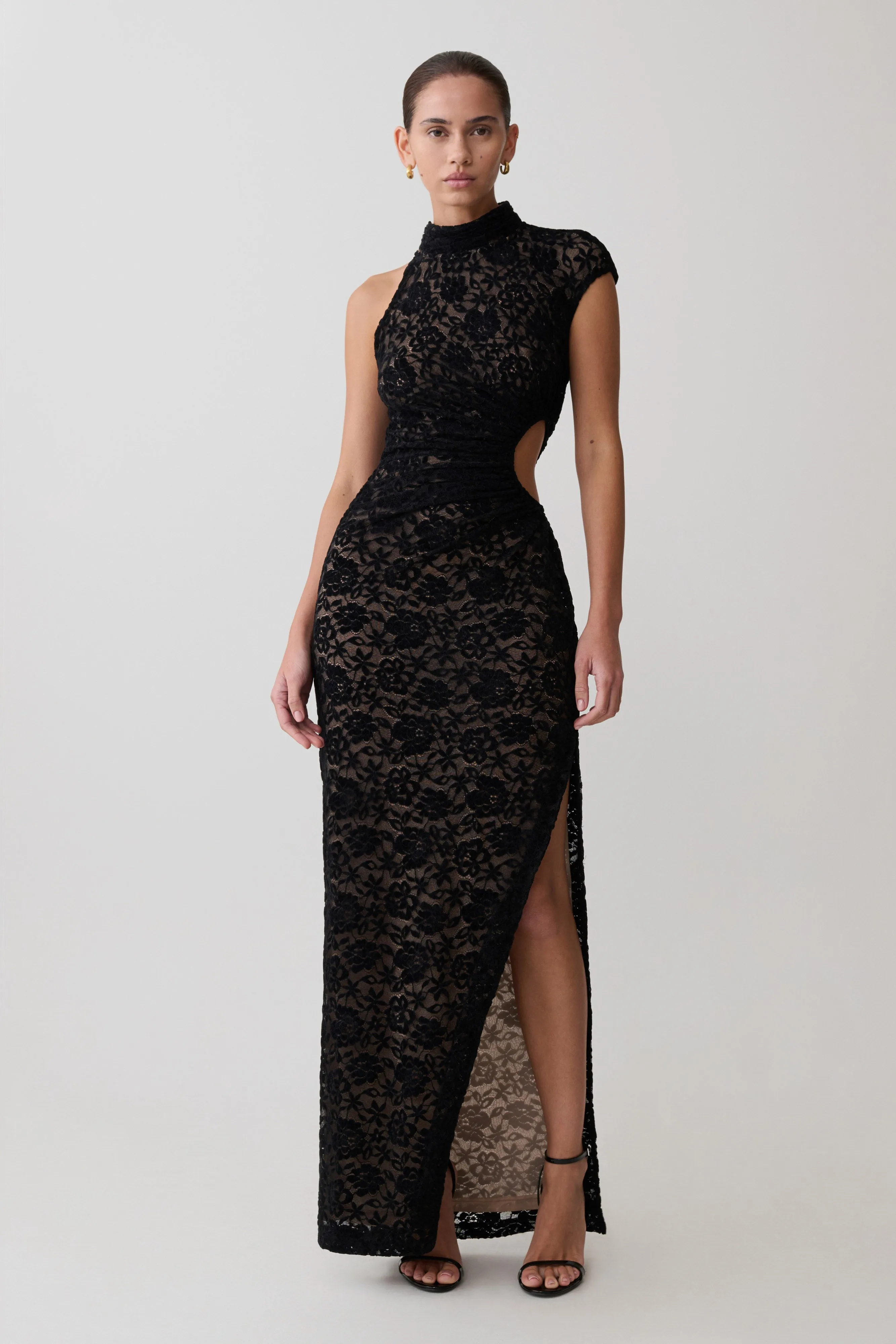 Trinh One Shoulder Maxi Dress - Black sold by Meshki product image thumbnail 3