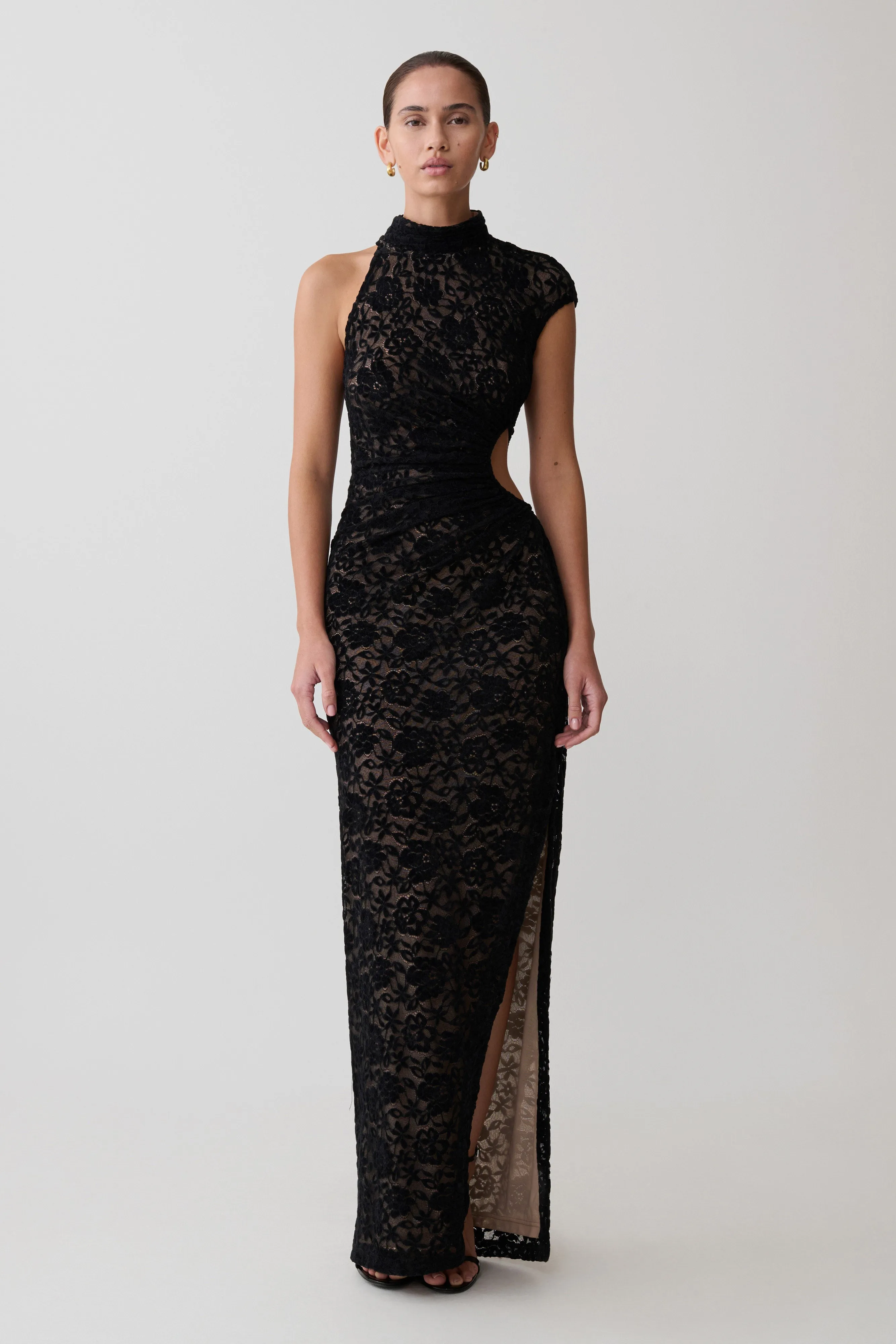 Trinh One Shoulder Maxi Dress - Black sold by Meshki product image thumbnail 4