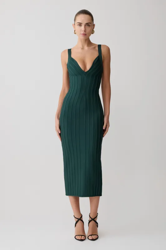 Gia Bandage Knit Midi Dress - Teal made by Meshki