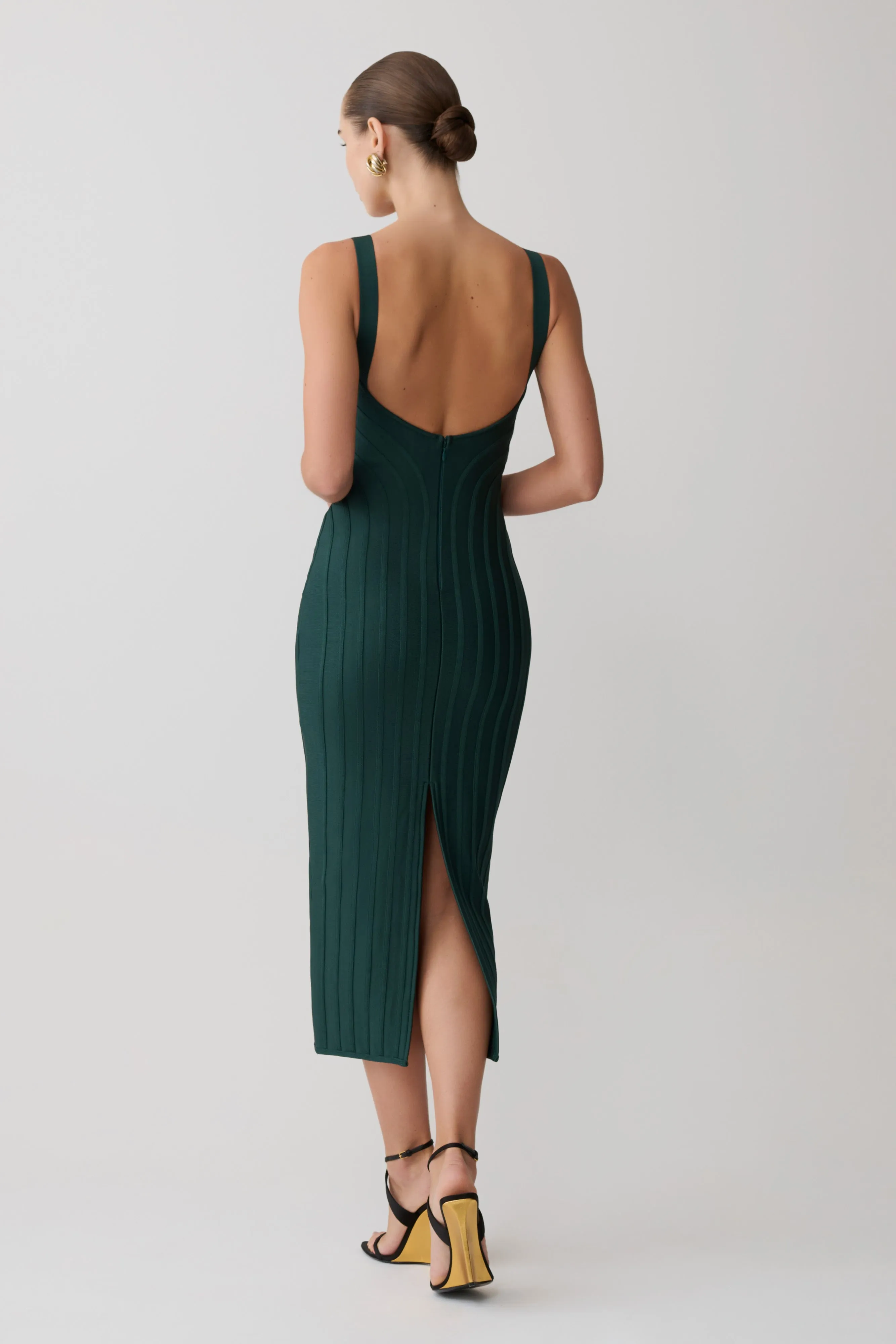 Gia Bandage Knit Midi Dress - Teal sold by Meshki product image thumbnail 2
