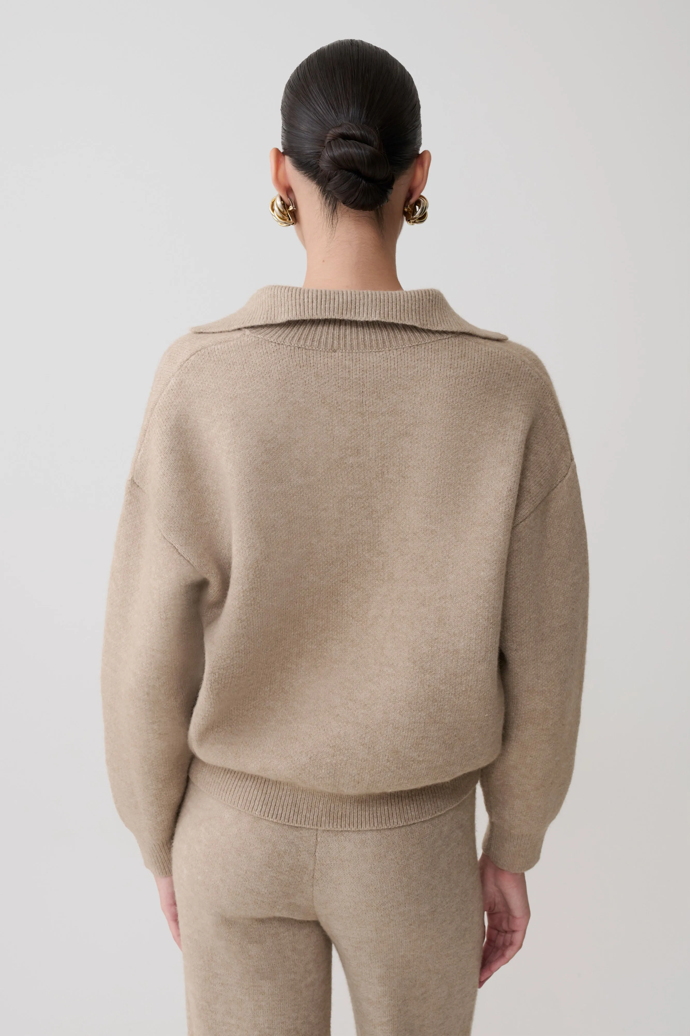 Luca Knit Jumper - Beige Marle sold by Meshki product image thumbnail 2