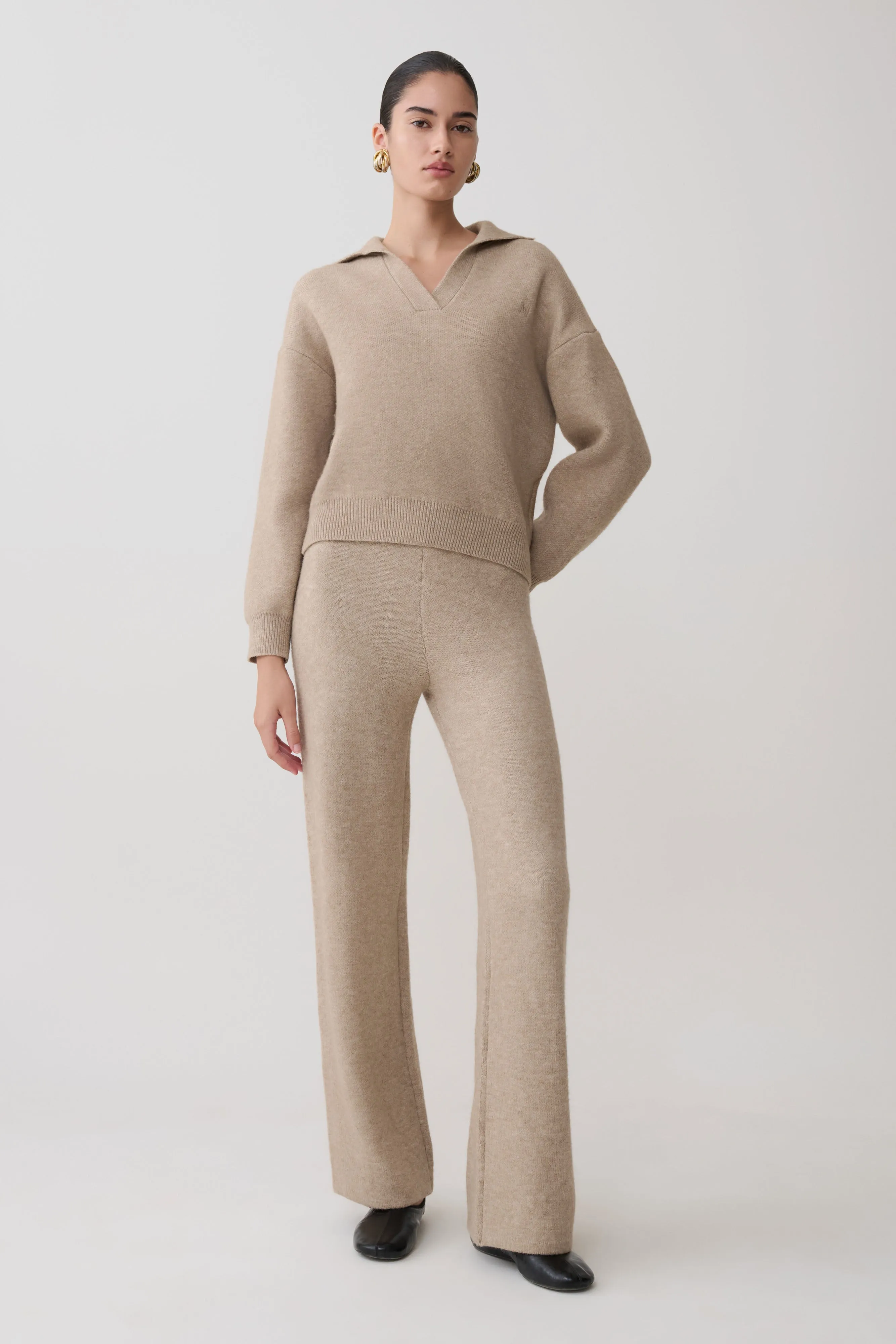 Luca Knit Jumper - Beige Marle sold by Meshki product image thumbnail 3