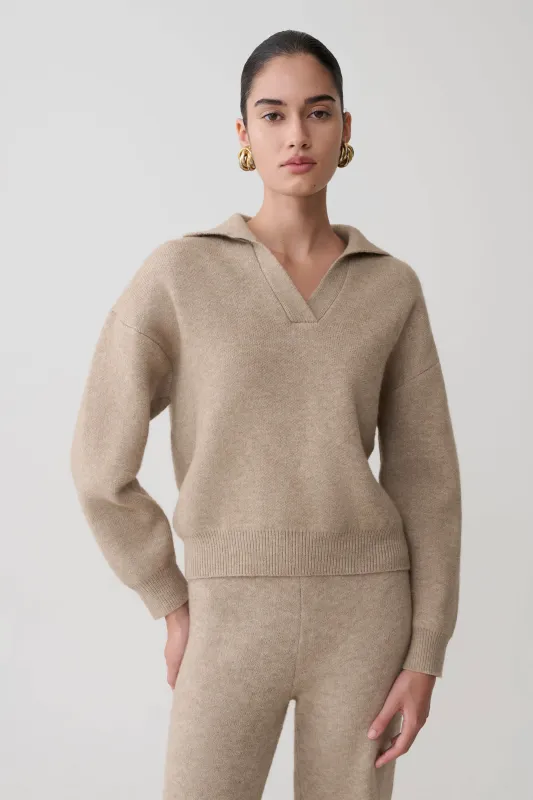 Luca Knit Jumper - Beige Marle made by Meshki