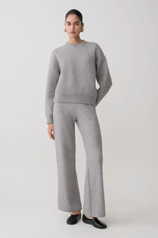Evan Knit Wide Leg Pants - Grey Marle made by Meshki