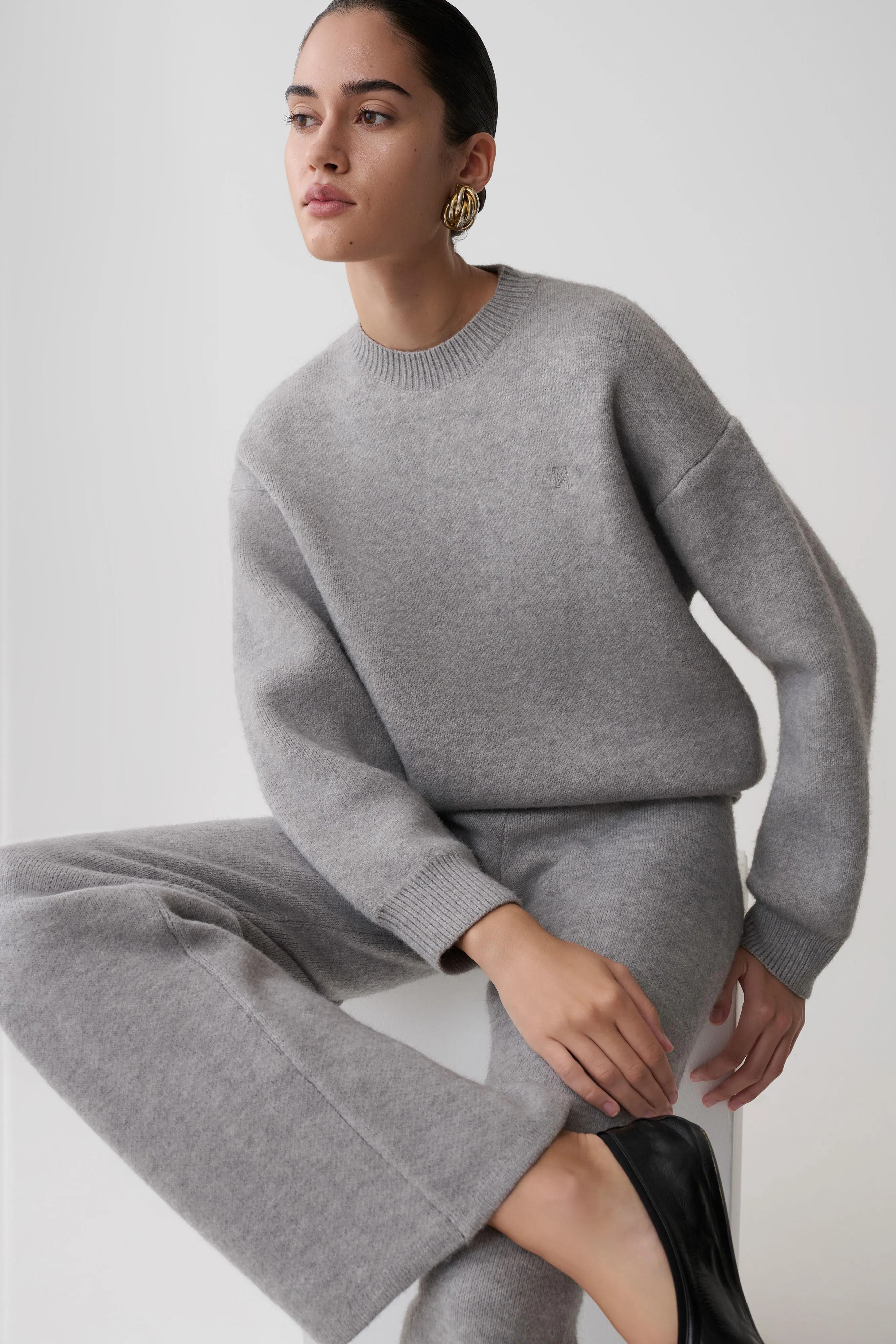 Lulu Oversized Knit Jumper - Grey Marle sold by Meshki product image thumbnail 5