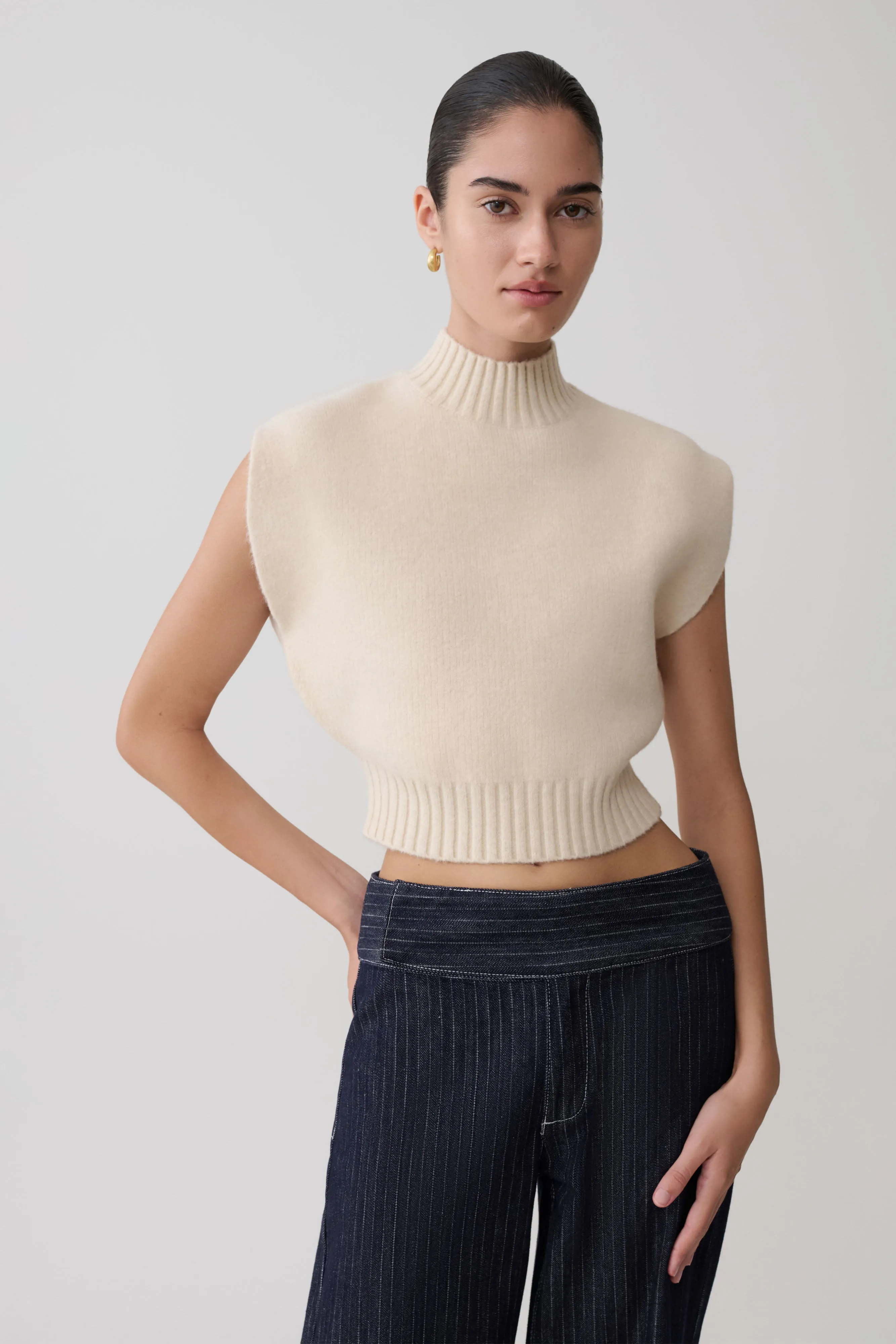 Niko Knit Oversized Top - Ivory sold by Meshki product image thumbnail 3